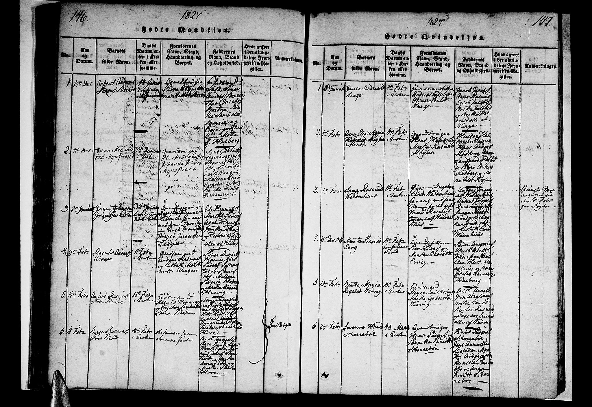 Selje sokneprestembete, AV/SAB-A-99938/H/Ha/Haa/Haaa: Parish register (official) no. A 8, 1816-1828, p. 146-147