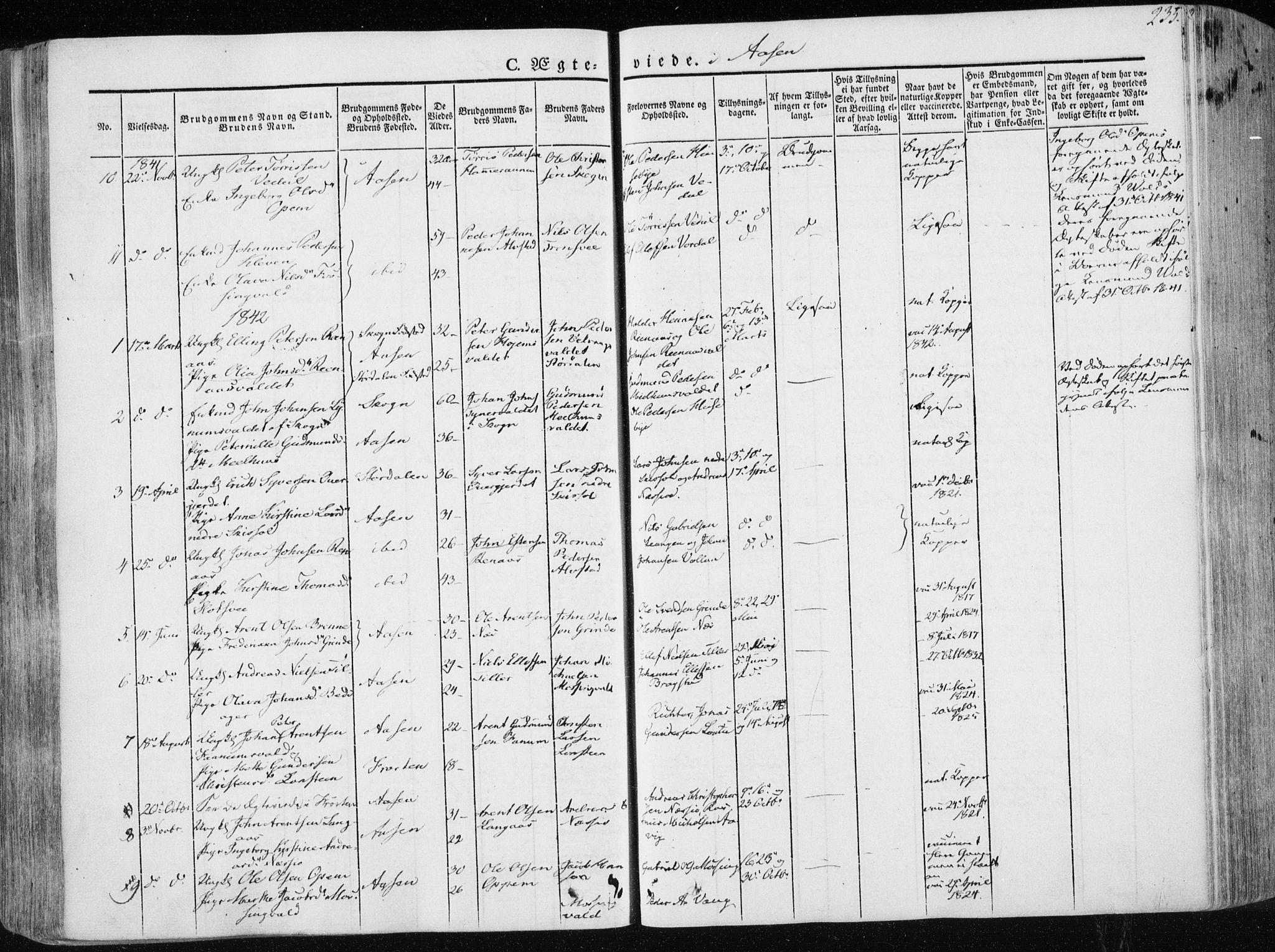Ministerialprotokoller, klokkerbøker og fødselsregistre - Nord-Trøndelag, SAT/A-1458/713/L0115: Parish register (official) no. 713A06, 1838-1851, p. 235