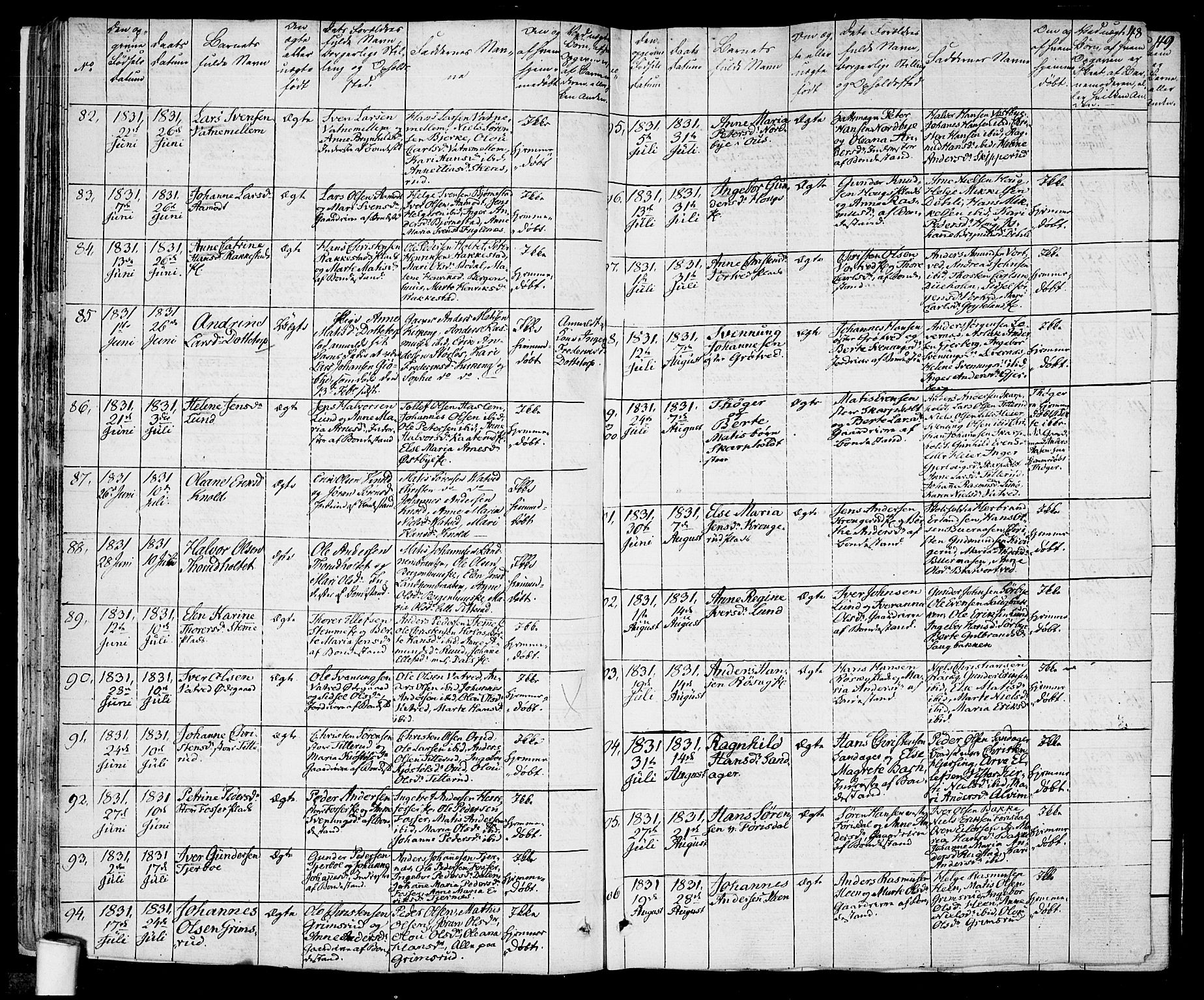 Rakkestad prestekontor Kirkebøker, AV/SAO-A-2008/F/Fa/L0007: Parish register (official) no. I 7, 1825-1841, p. 48