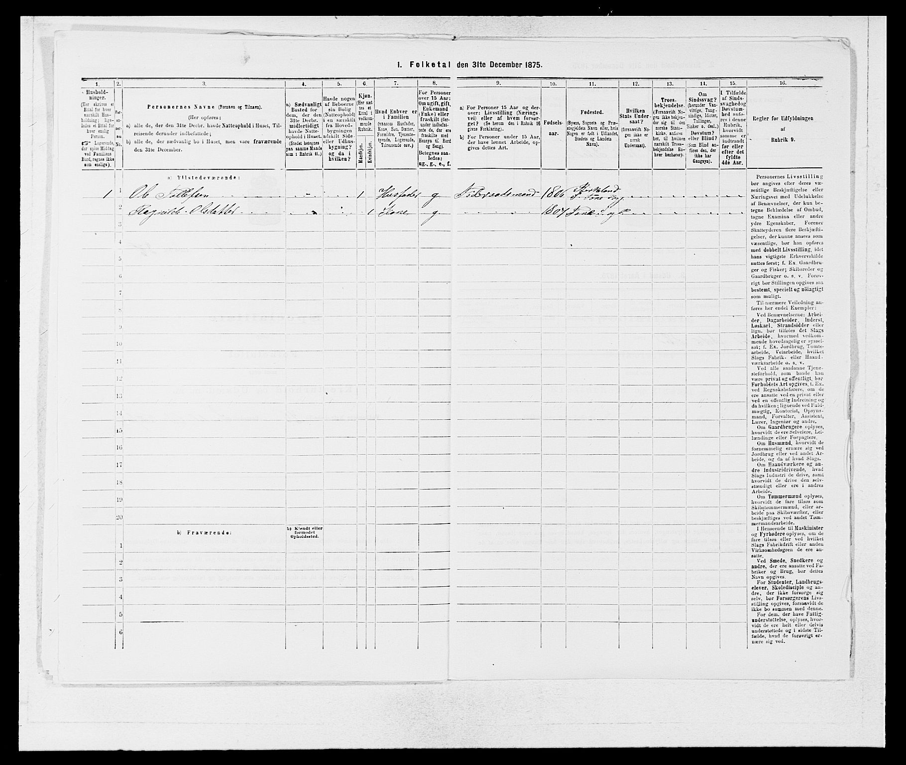 SAB, 1875 census for 1249P Fana, 1875, p. 144