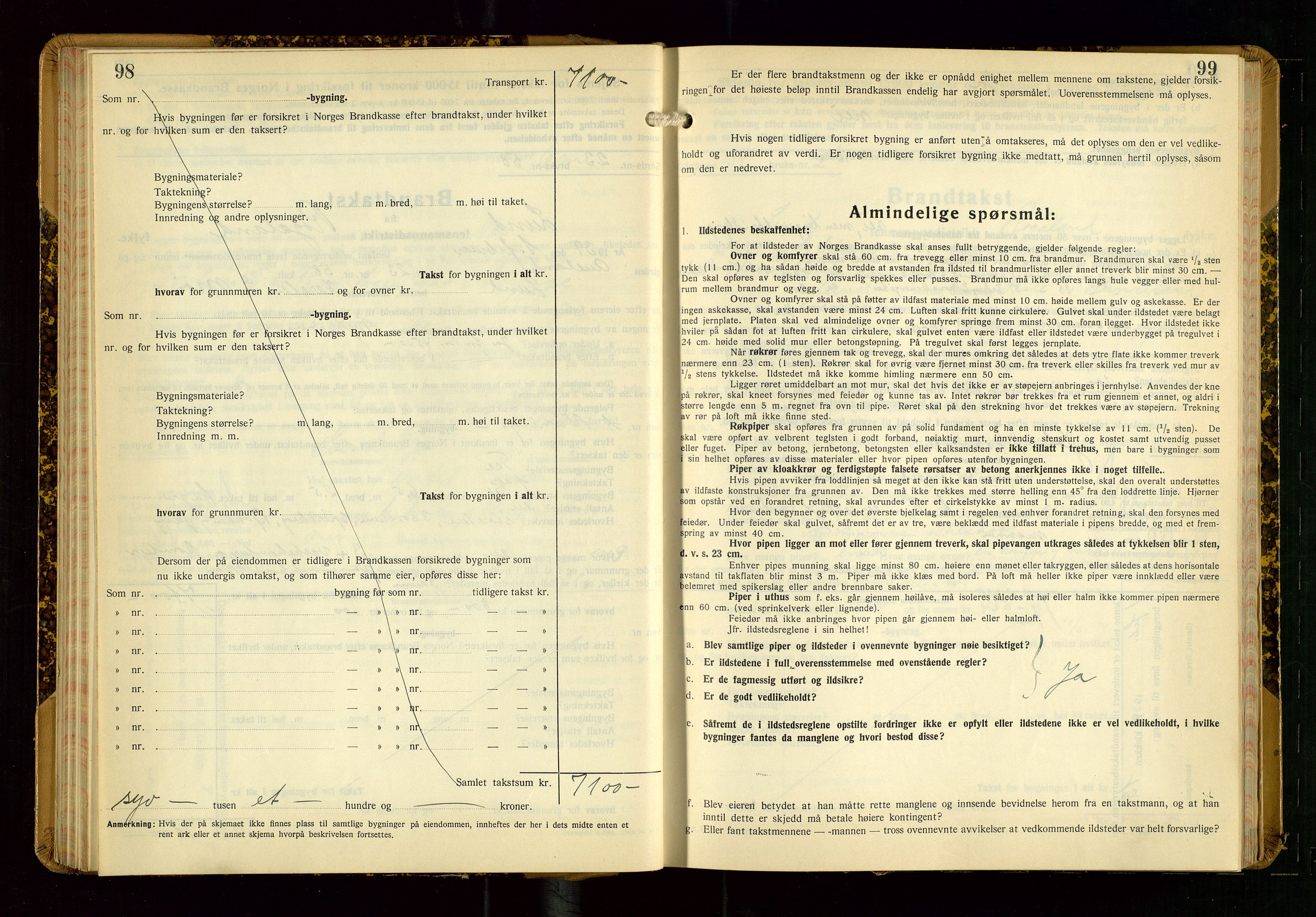 Lund lensmannskontor, AV/SAST-A-100303/Gob/L0006: "Brandtakstprotokoll", 1938-1951, p. 98-99