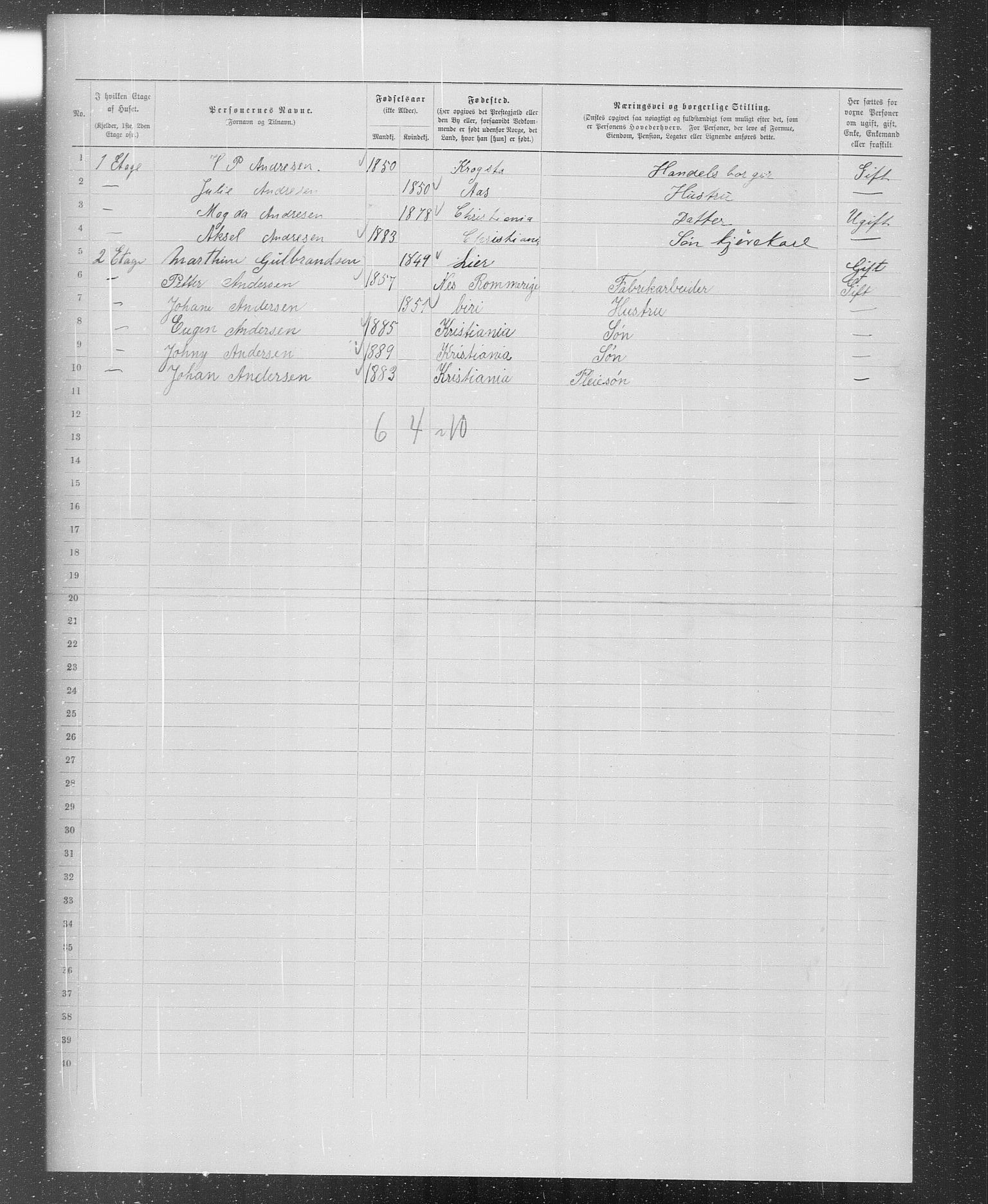 OBA, Municipal Census 1899 for Kristiania, 1899, p. 859