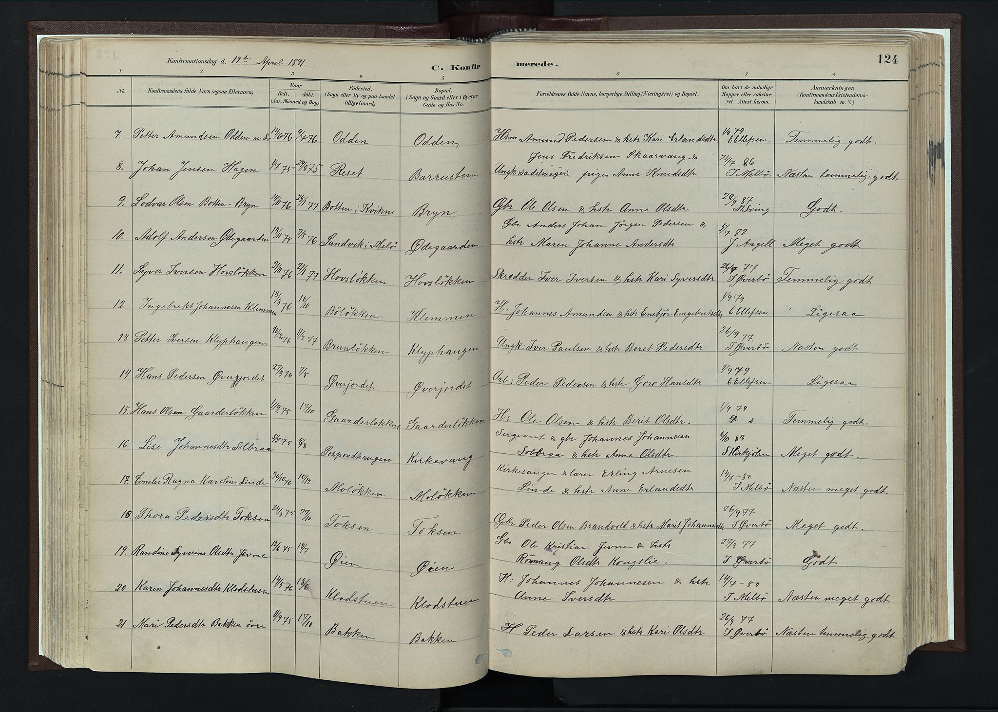 Nord-Fron prestekontor, SAH/PREST-080/H/Ha/Haa/L0004: Parish register (official) no. 4, 1884-1914, p. 124