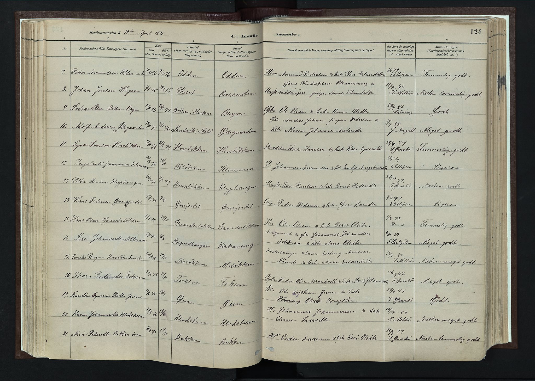 Nord-Fron prestekontor, AV/SAH-PREST-080/H/Ha/Haa/L0004: Parish register (official) no. 4, 1884-1914, p. 124