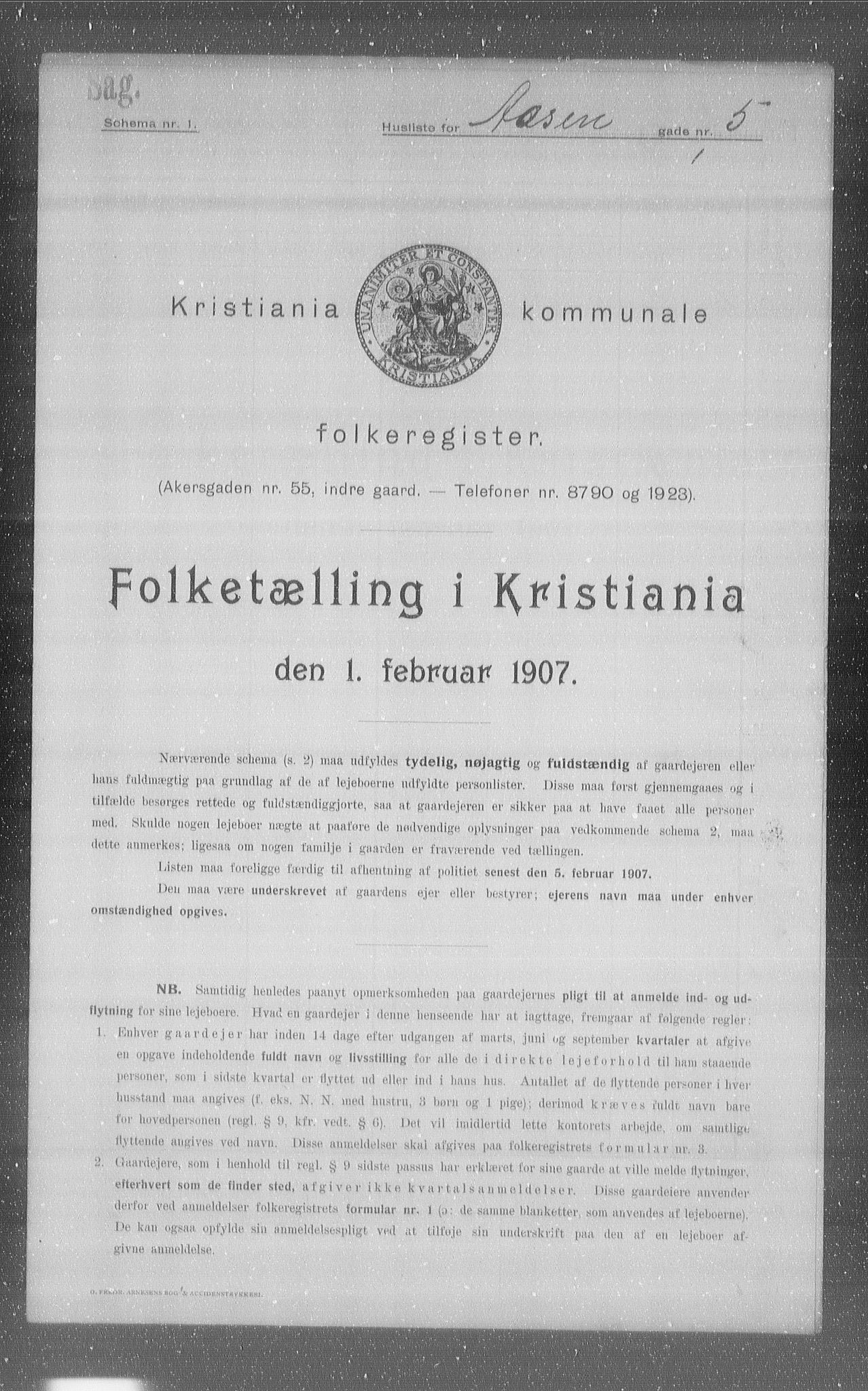 OBA, Municipal Census 1907 for Kristiania, 1907, p. 66631