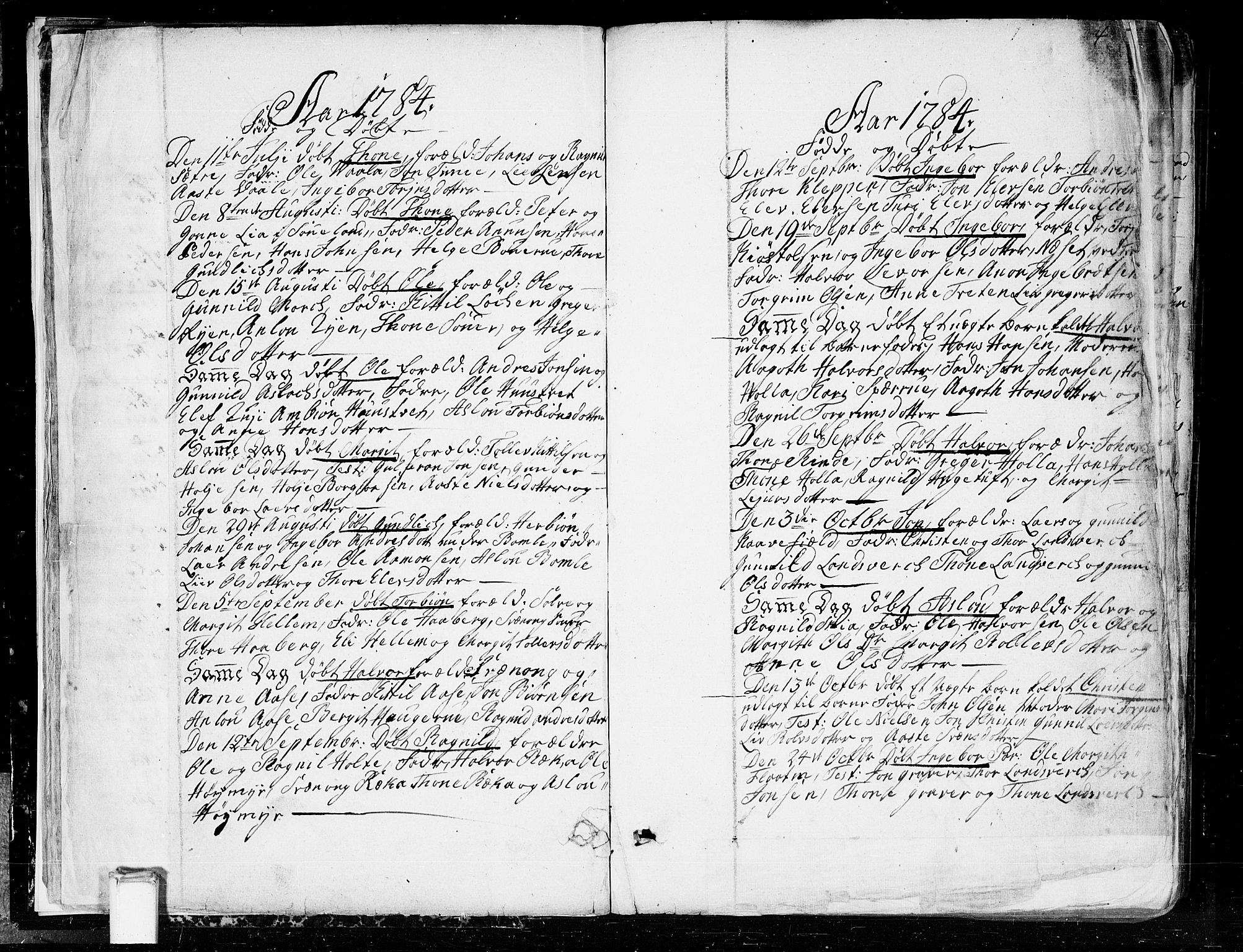 Heddal kirkebøker, AV/SAKO-A-268/F/Fa/L0004: Parish register (official) no. I 4, 1784-1814, p. 4