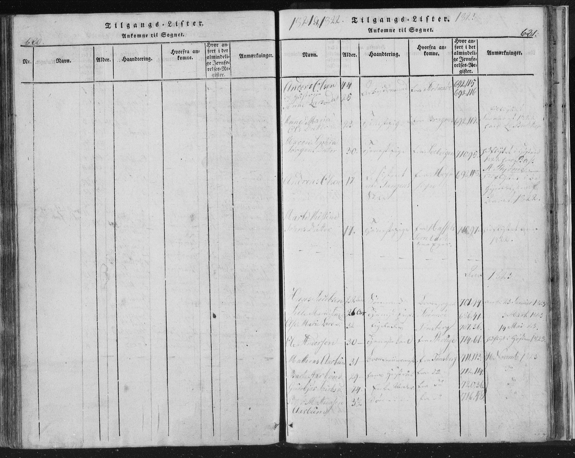 Strømsø kirkebøker, AV/SAKO-A-246/F/Fb/L0004: Parish register (official) no. II 4, 1814-1843, p. 620-621