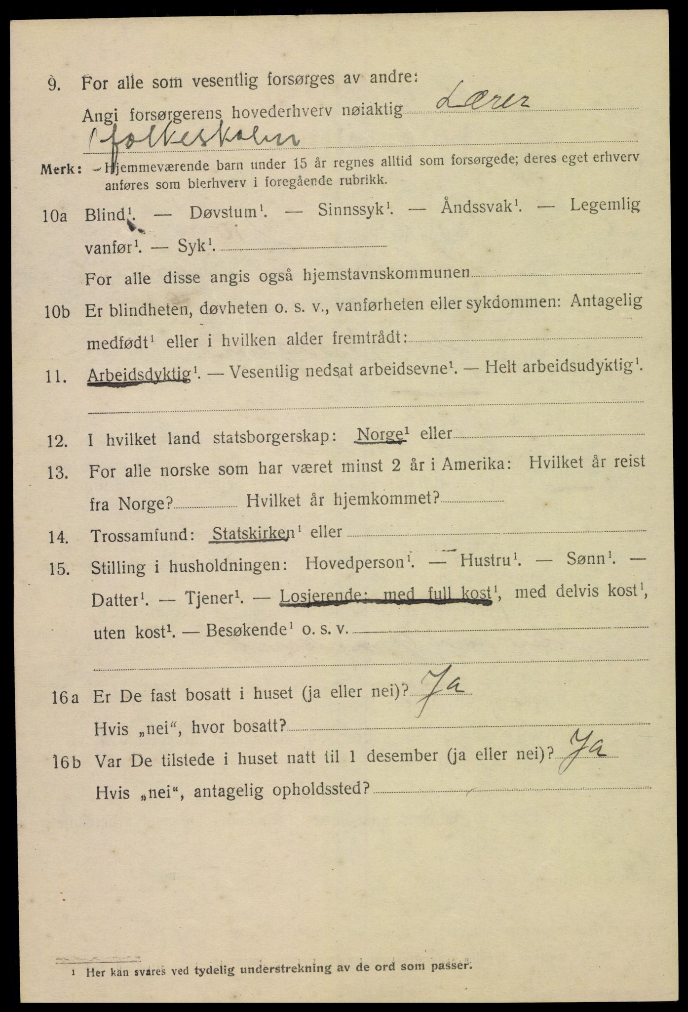 SAH, 1920 census for Hamar, 1920, p. 14910