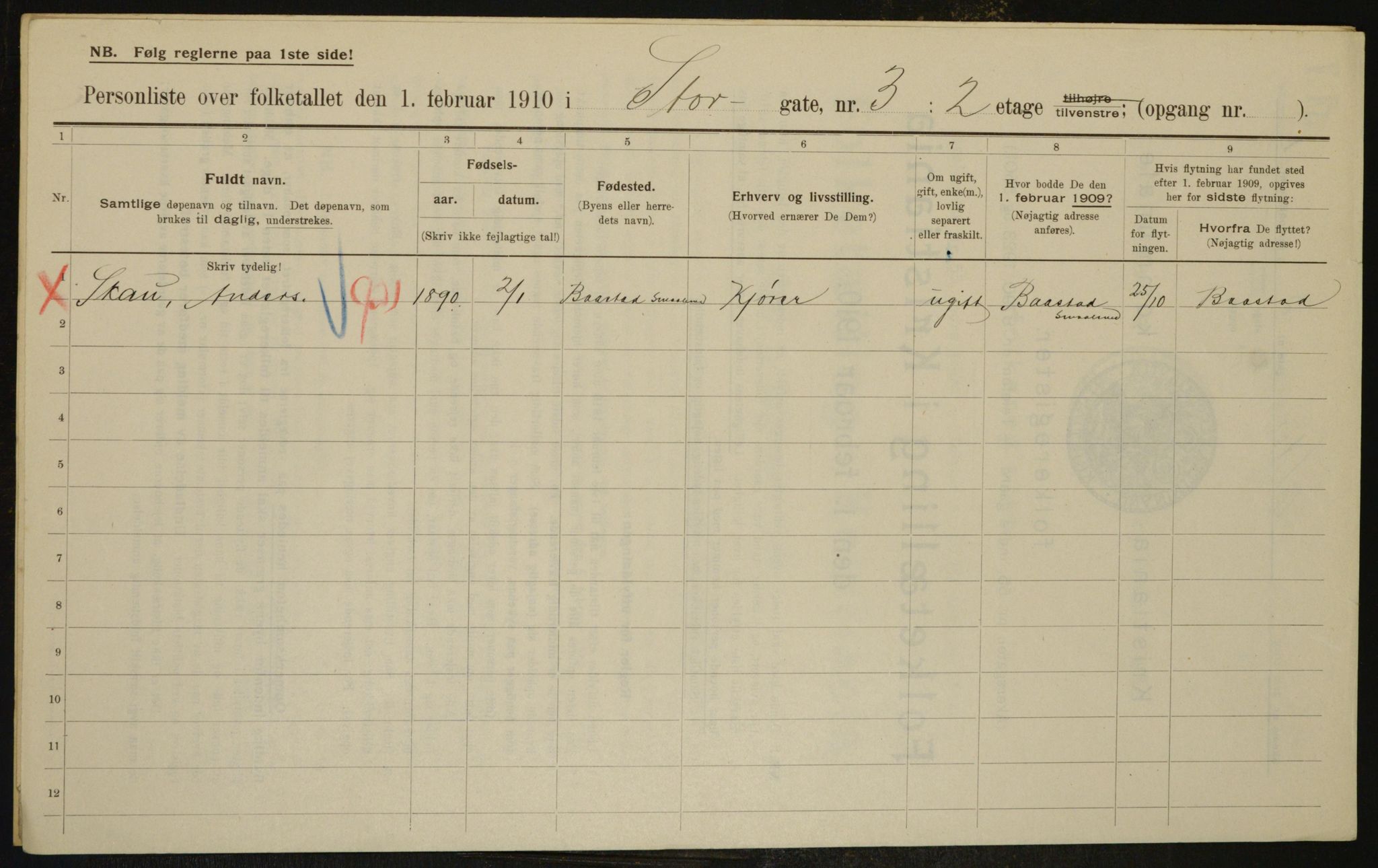 OBA, Municipal Census 1910 for Kristiania, 1910, p. 97776