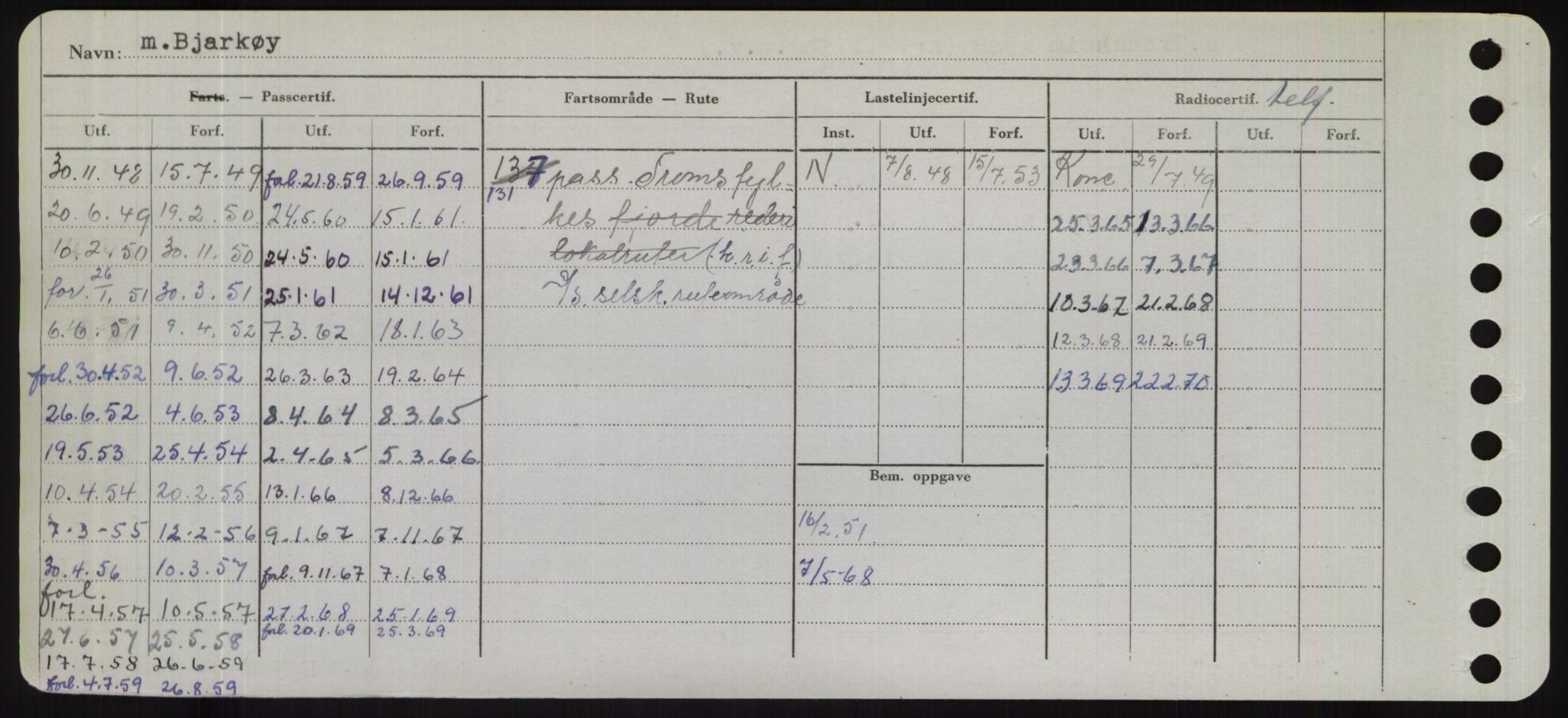 Sjøfartsdirektoratet med forløpere, Skipsmålingen, RA/S-1627/H/Hd/L0004: Fartøy, Bia-Boy, p. 114