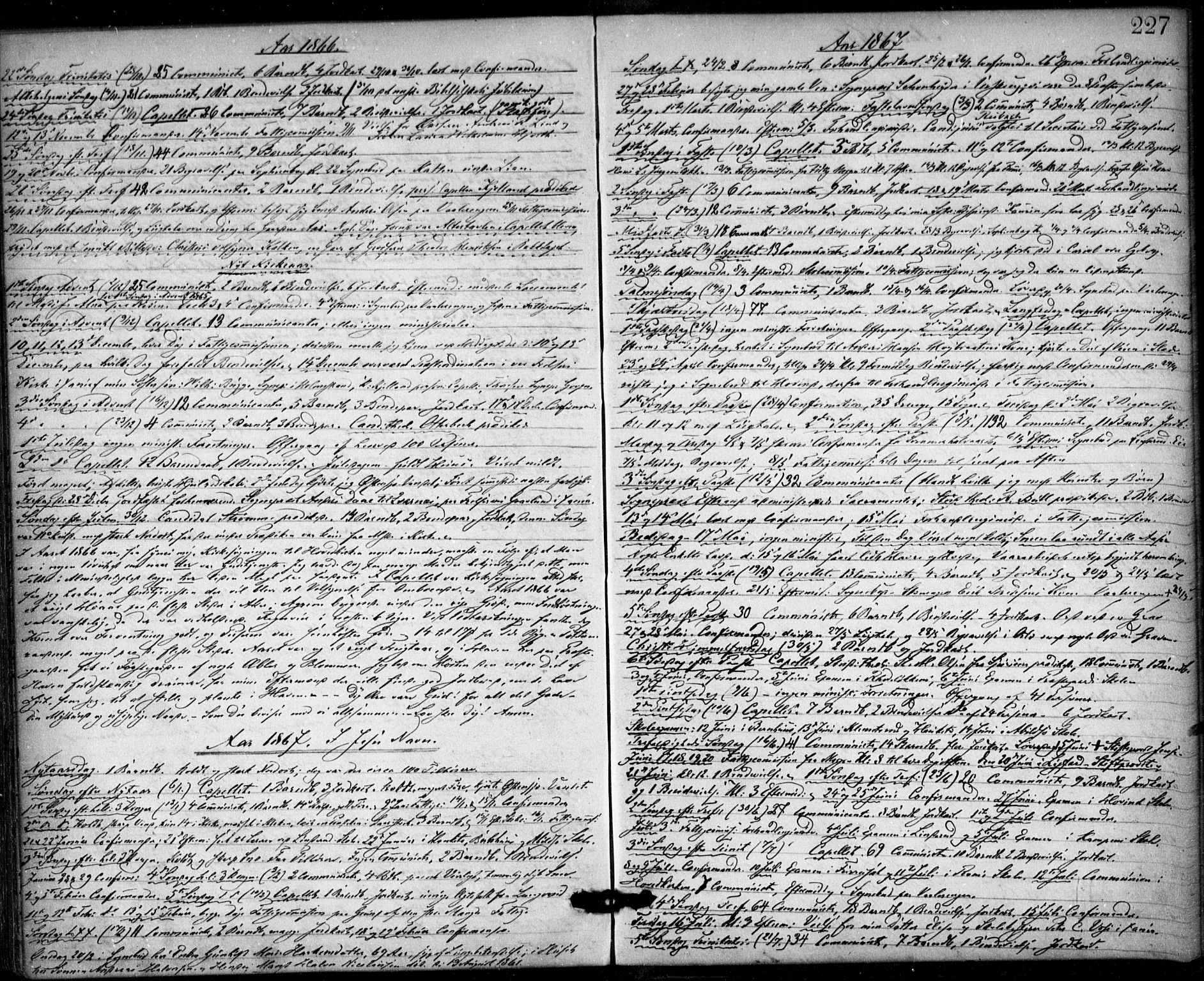 Østre Aker prestekontor Kirkebøker, SAO/A-10840/F/Fa/L0002: Parish register (official) no. I 2, 1861-1878, p. 227