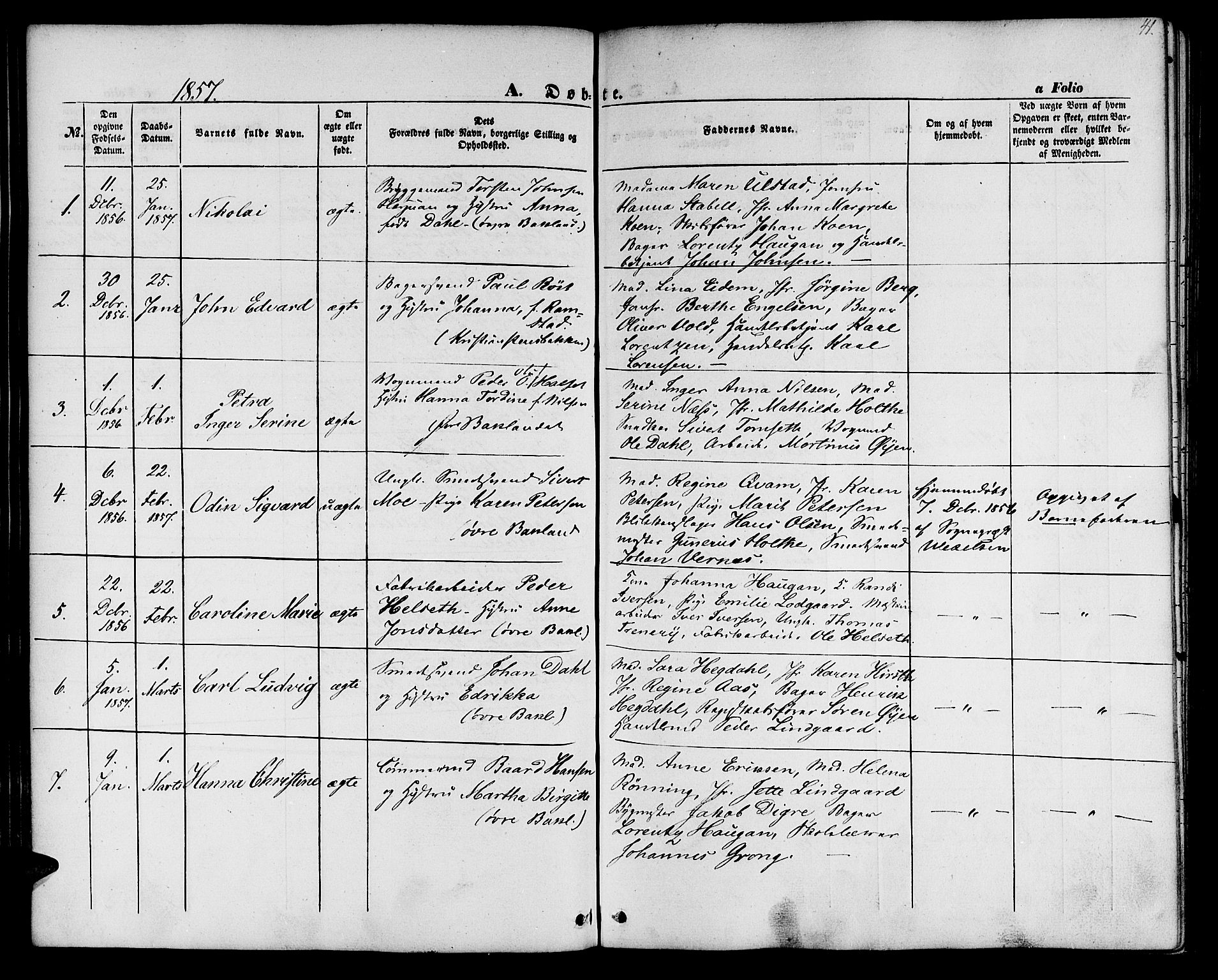 Ministerialprotokoller, klokkerbøker og fødselsregistre - Sør-Trøndelag, SAT/A-1456/604/L0184: Parish register (official) no. 604A05, 1851-1860, p. 41