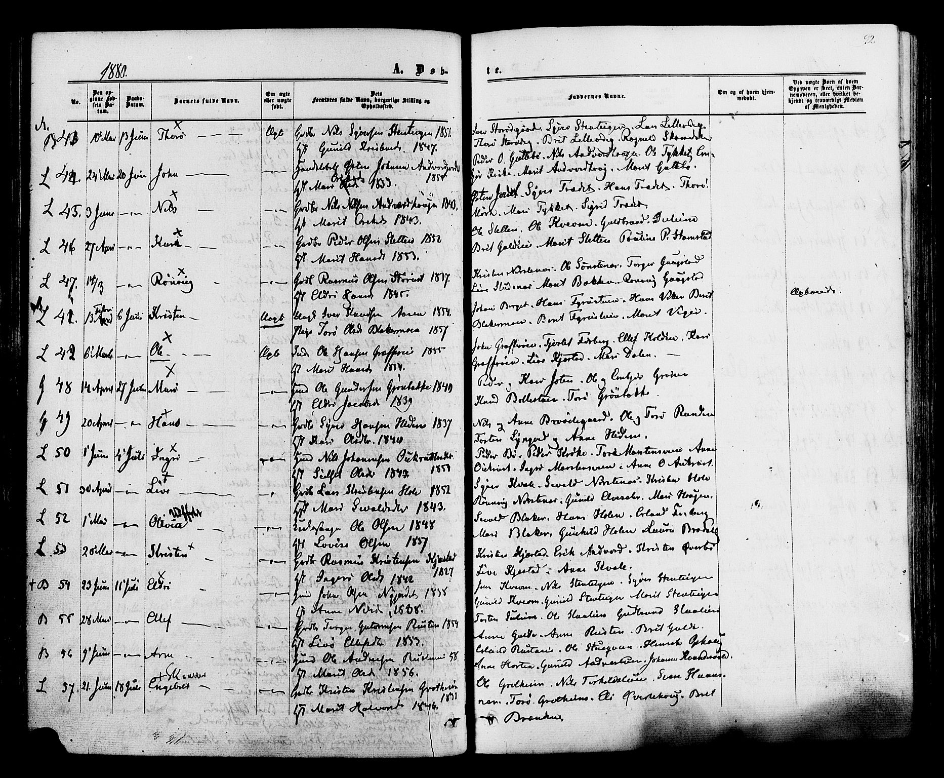 Lom prestekontor, AV/SAH-PREST-070/K/L0007: Parish register (official) no. 7, 1863-1884, p. 92