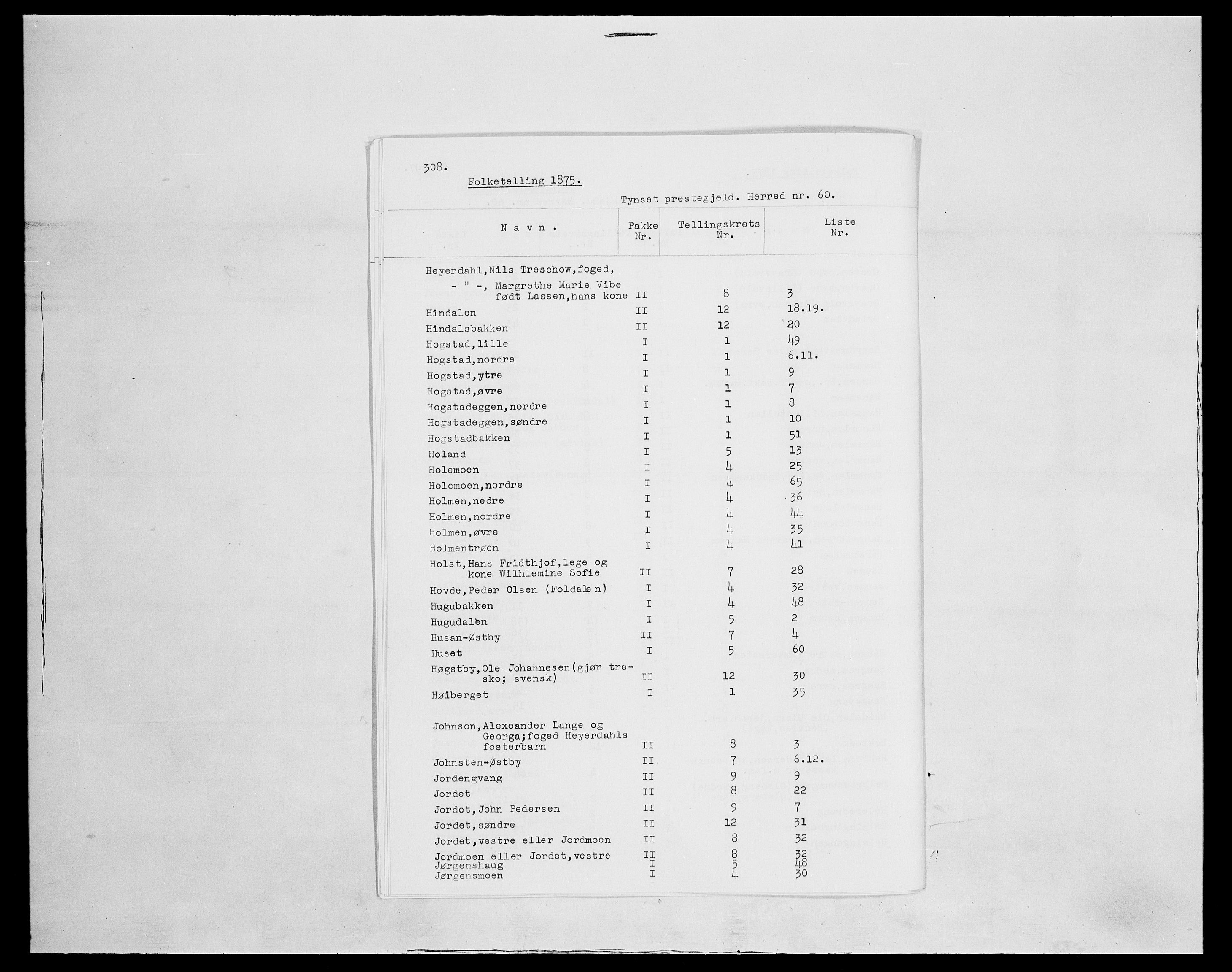 SAH, 1875 census for 0437P Tynset, 1875, p. 2
