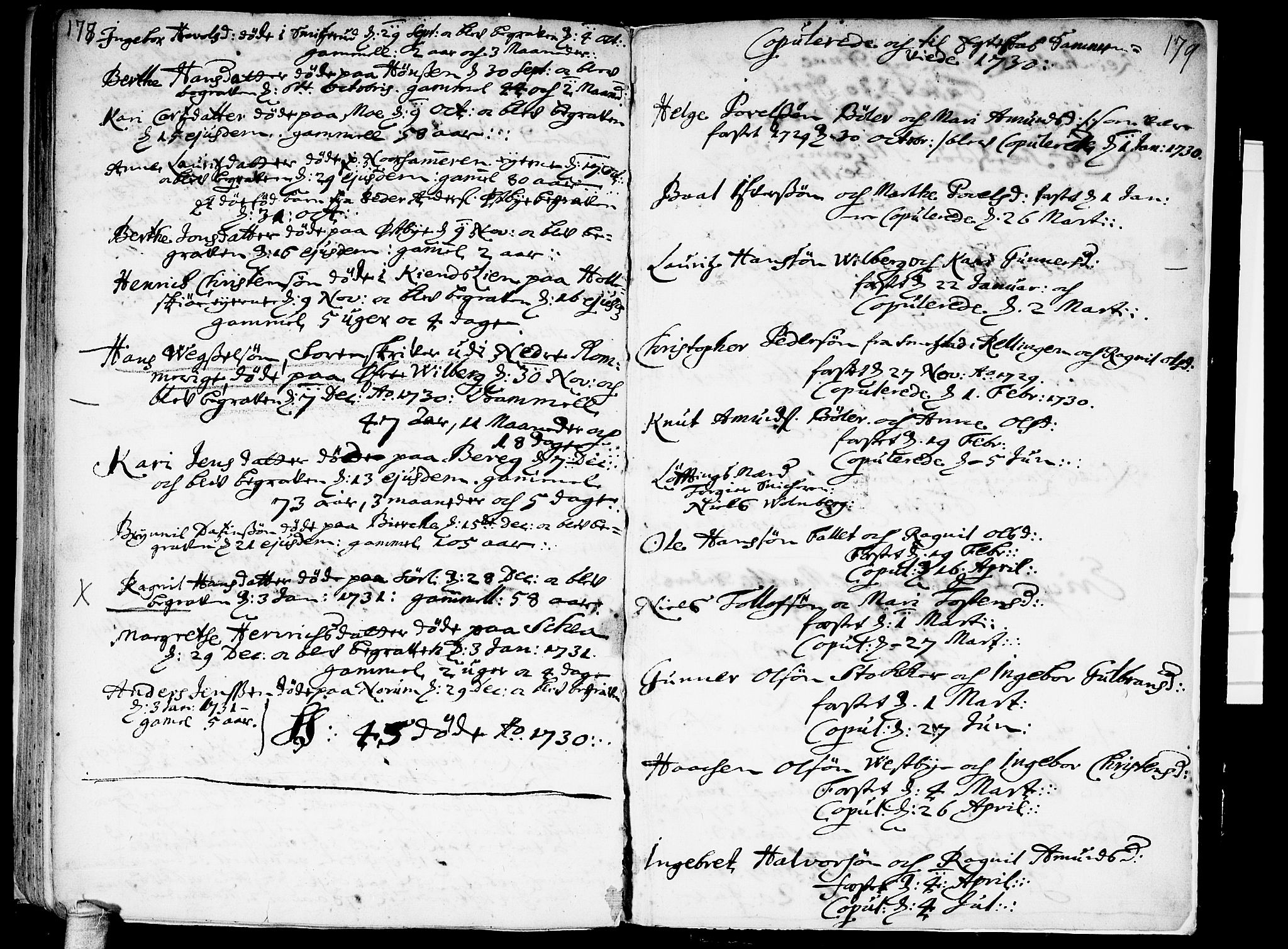 Sørum prestekontor Kirkebøker, AV/SAO-A-10303/F/Fa/L0001: Parish register (official) no. I 1, 1710-1730, p. 178-179