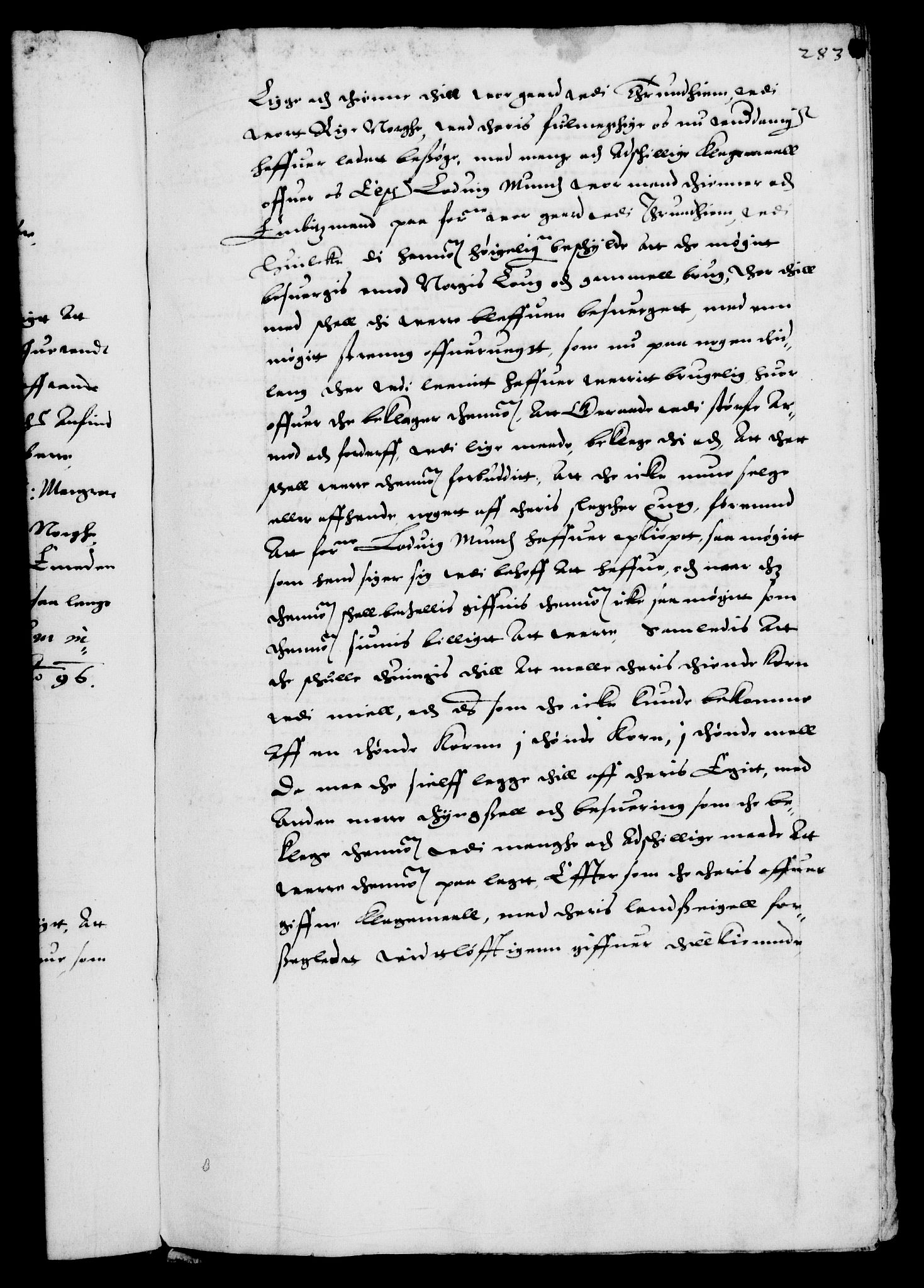 Danske Kanselli 1572-1799, RA/EA-3023/F/Fc/Fca/Fcaa/L0002: Norske registre (mikrofilm), 1588-1596, p. 283a