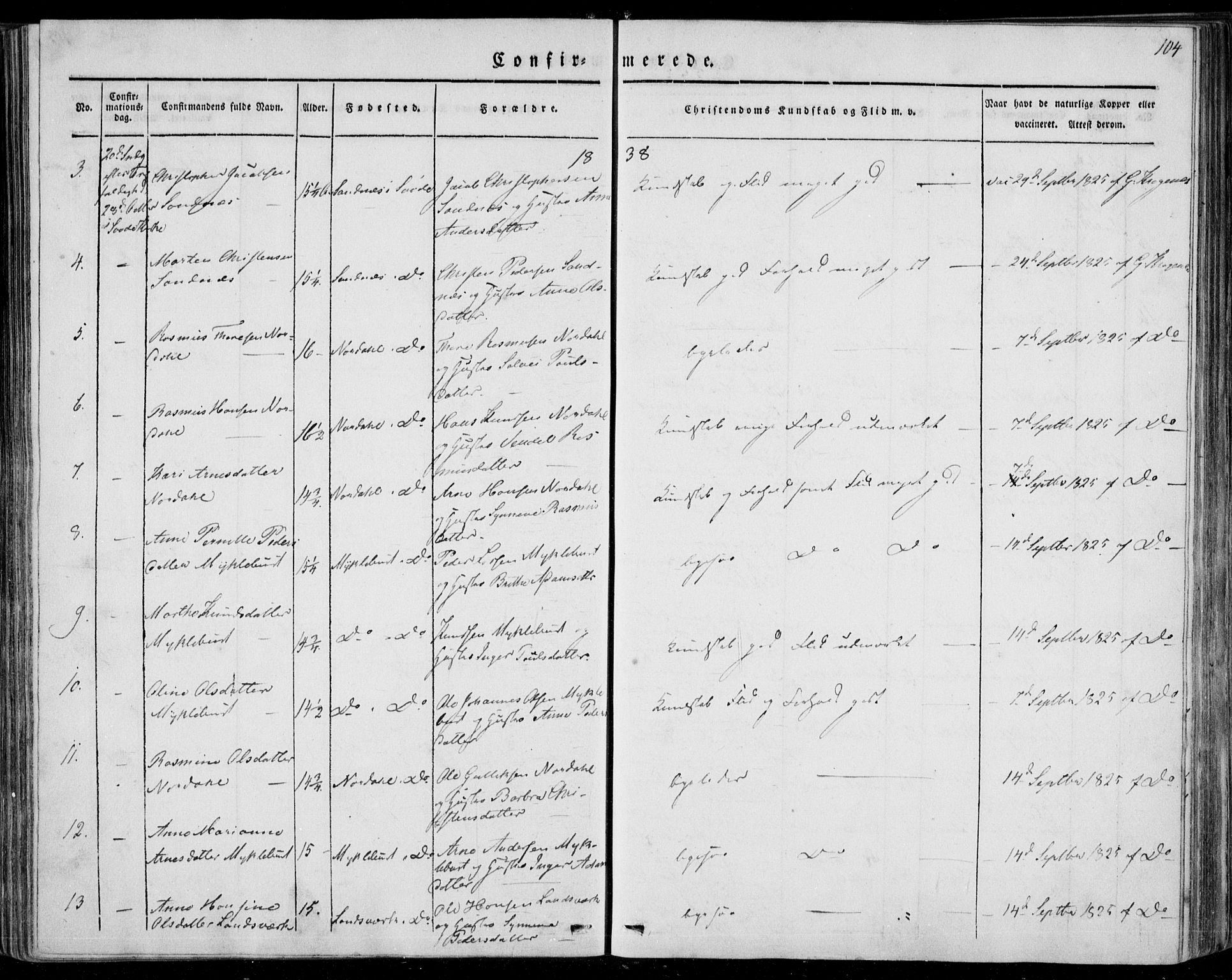 Ministerialprotokoller, klokkerbøker og fødselsregistre - Møre og Romsdal, AV/SAT-A-1454/501/L0005: Parish register (official) no. 501A05, 1831-1844, p. 104