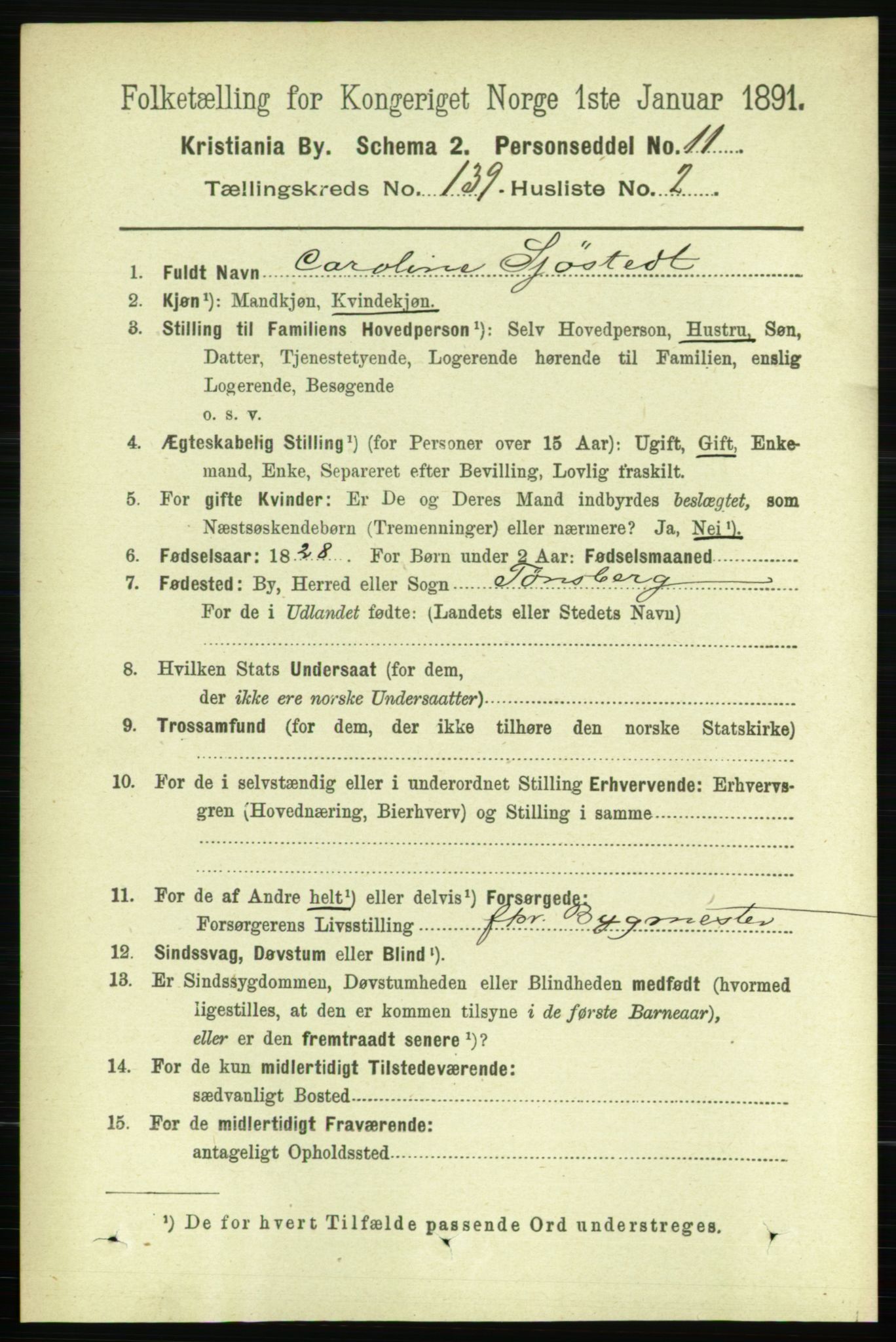 RA, 1891 census for 0301 Kristiania, 1891, p. 77074