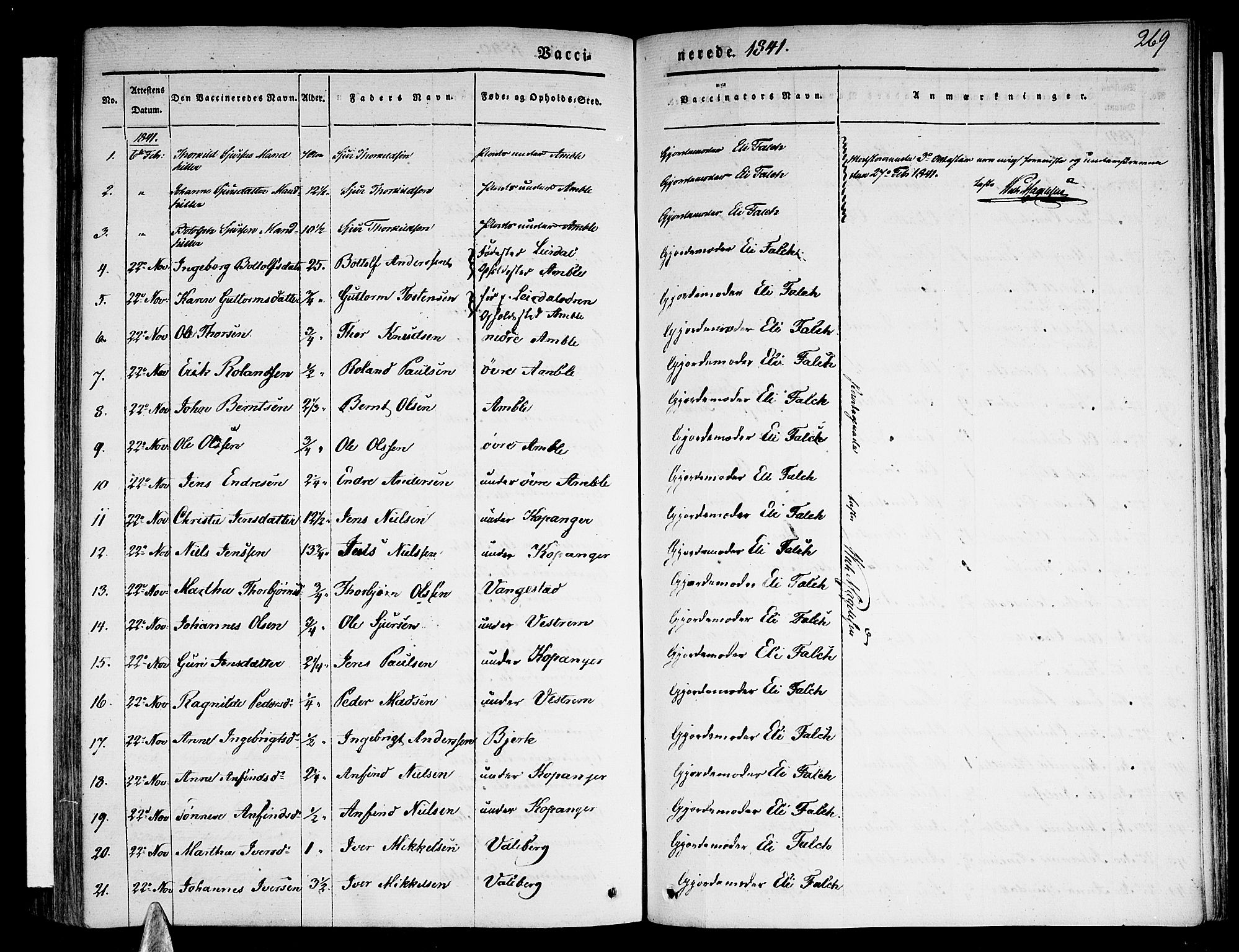 Sogndal sokneprestembete, SAB/A-81301/H/Haa/Haaa/L0011: Parish register (official) no. A 11, 1839-1847, p. 269