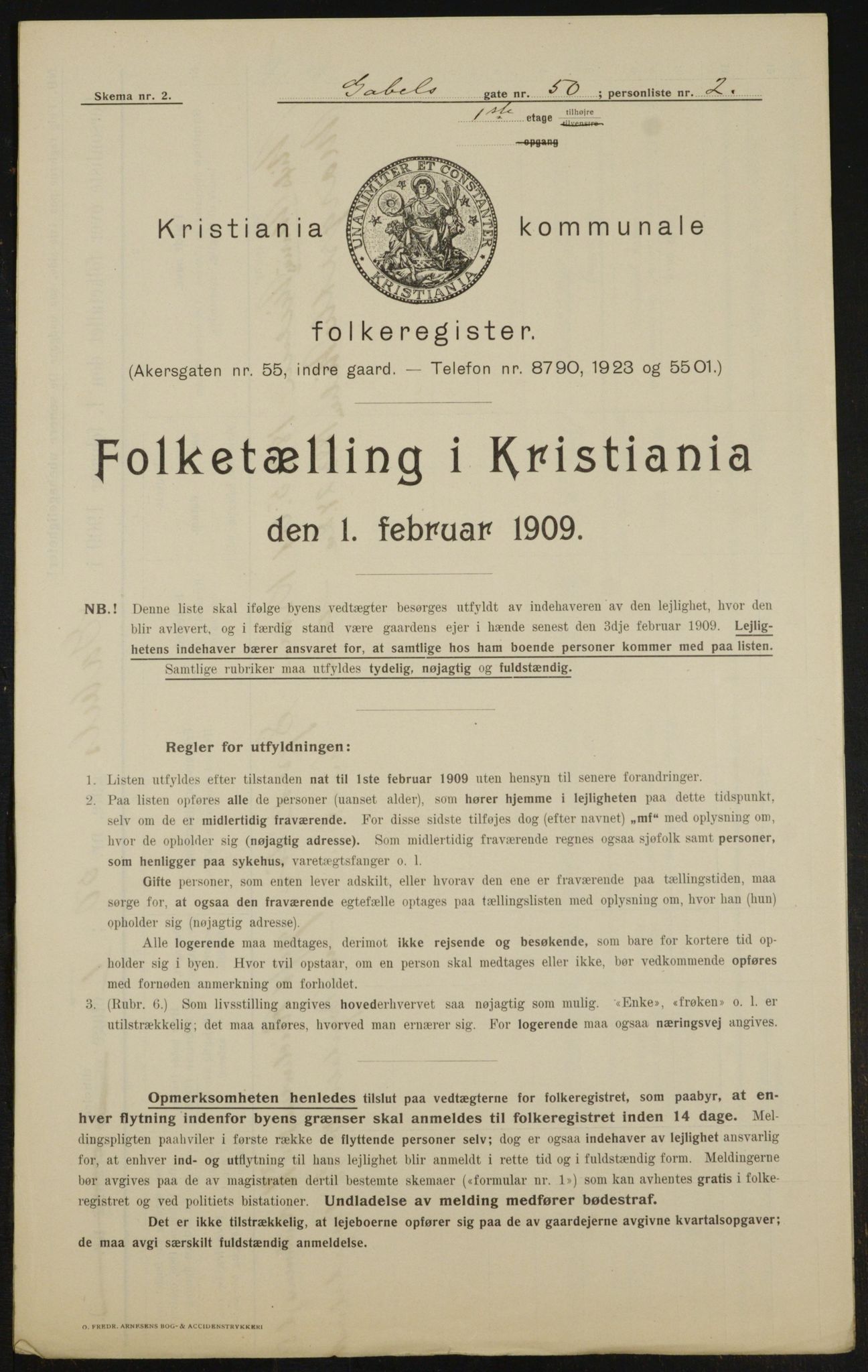 OBA, Municipal Census 1909 for Kristiania, 1909, p. 26127