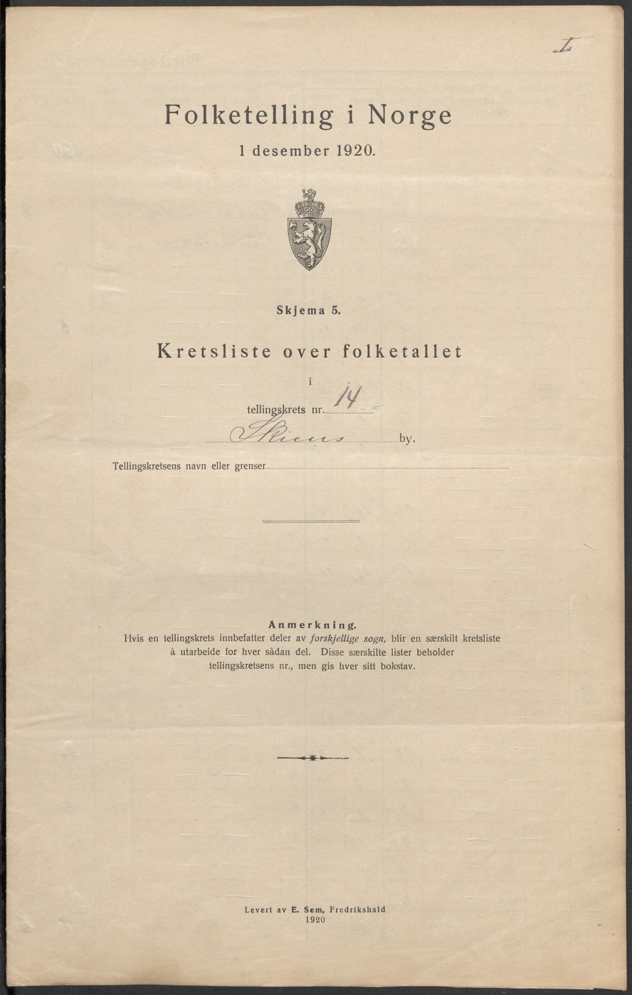 SAKO, 1920 census for Skien, 1920, p. 76