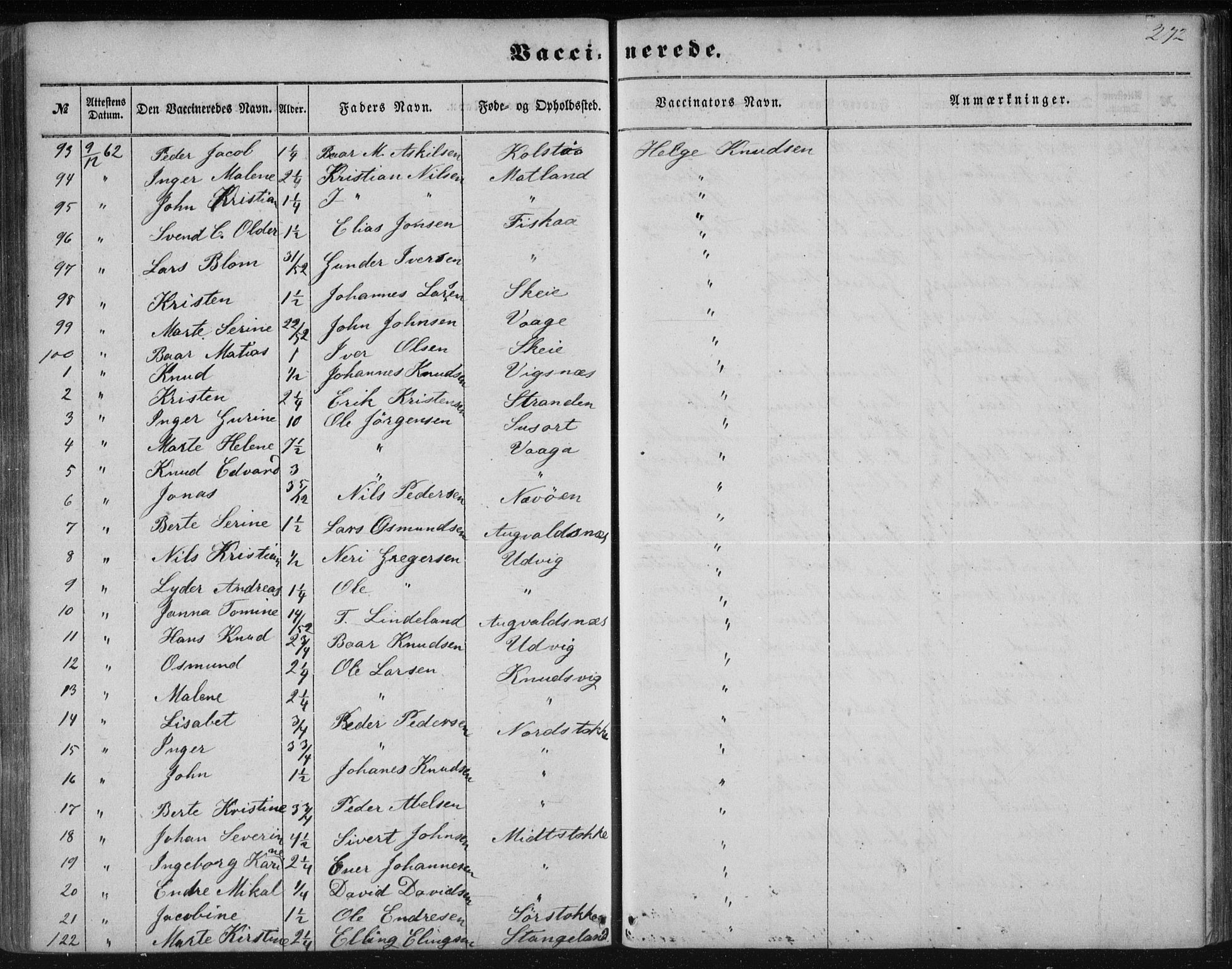 Avaldsnes sokneprestkontor, AV/SAST-A -101851/H/Ha/Haa/L0009: Parish register (official) no. A 9, 1853-1865, p. 272