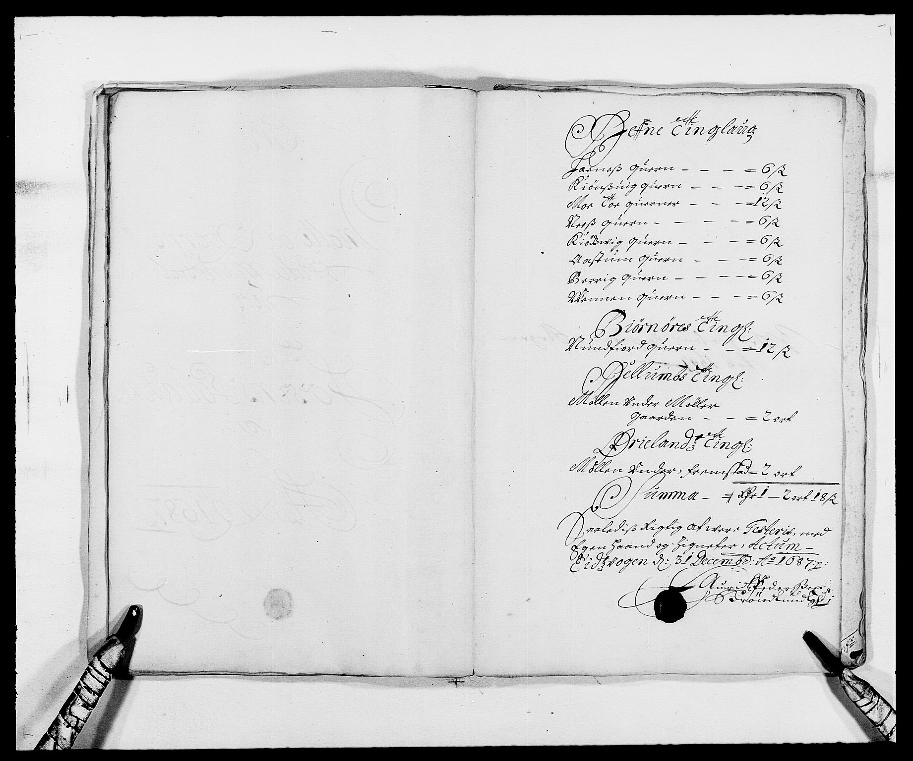 Rentekammeret inntil 1814, Reviderte regnskaper, Fogderegnskap, AV/RA-EA-4092/R57/L3845: Fogderegnskap Fosen, 1687, p. 30