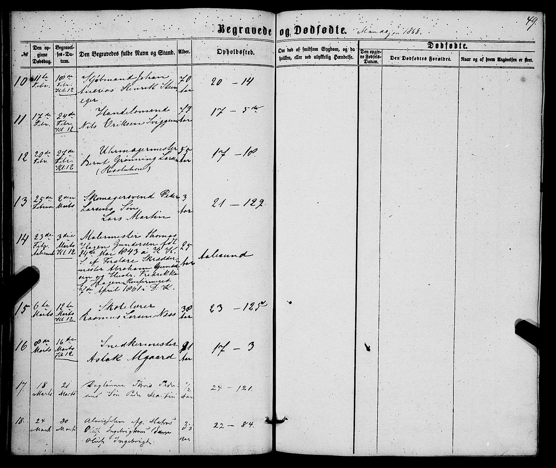 Korskirken sokneprestembete, AV/SAB-A-76101/H/Haa/L0045: Parish register (official) no. E 3, 1863-1875, p. 49