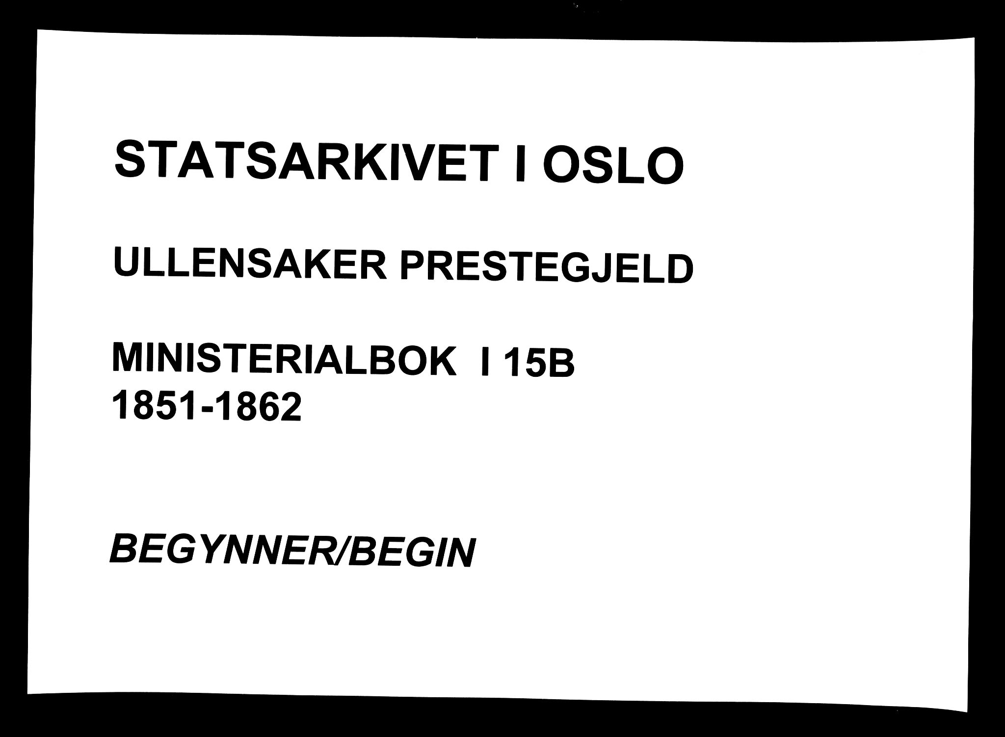 Ullensaker prestekontor Kirkebøker, SAO/A-10236a/F/Fa/L0015.b: Parish register (official) no. I 15B, 1851-1862