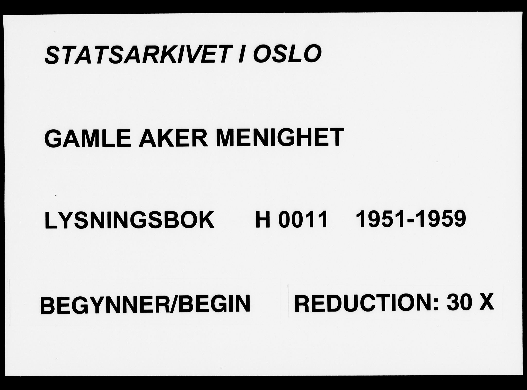 Gamle Aker prestekontor Kirkebøker, AV/SAO-A-10617a/H/L0011: Banns register no. 11, 1951-1959