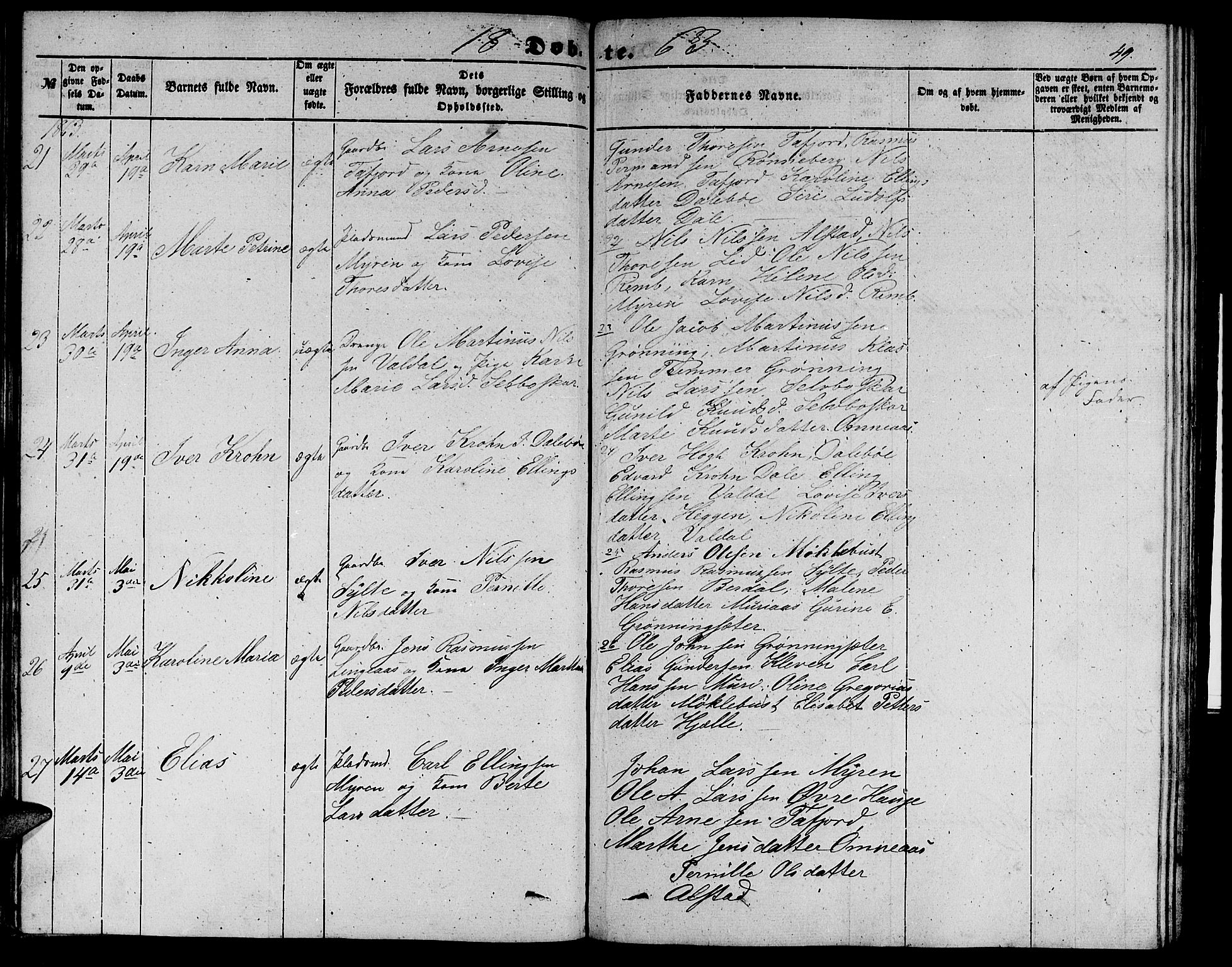 Ministerialprotokoller, klokkerbøker og fødselsregistre - Møre og Romsdal, AV/SAT-A-1454/519/L0261: Parish register (copy) no. 519C02, 1854-1867, p. 49