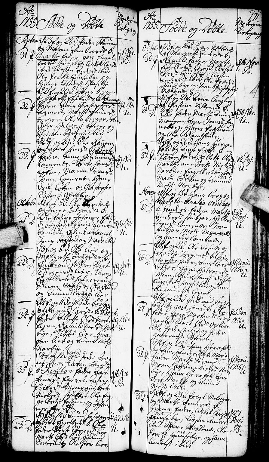 Aurskog prestekontor Kirkebøker, AV/SAO-A-10304a/F/Fa/L0002: Parish register (official) no. I 2, 1735-1766, p. 171