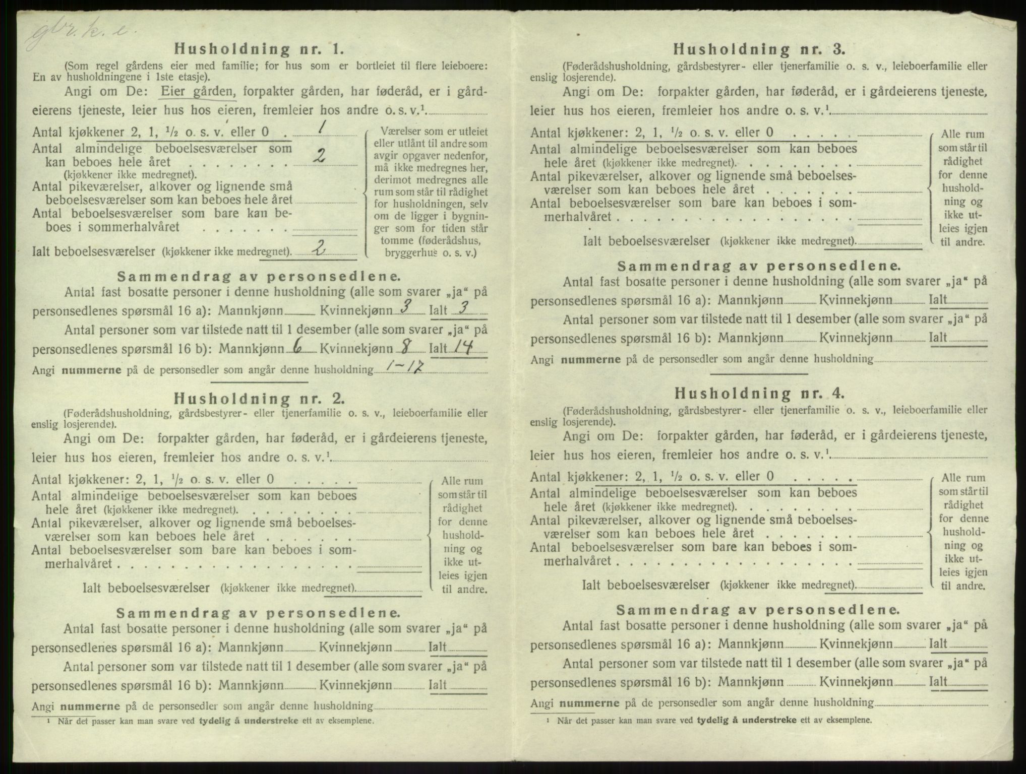 SAB, 1920 census for Jølster, 1920, p. 142