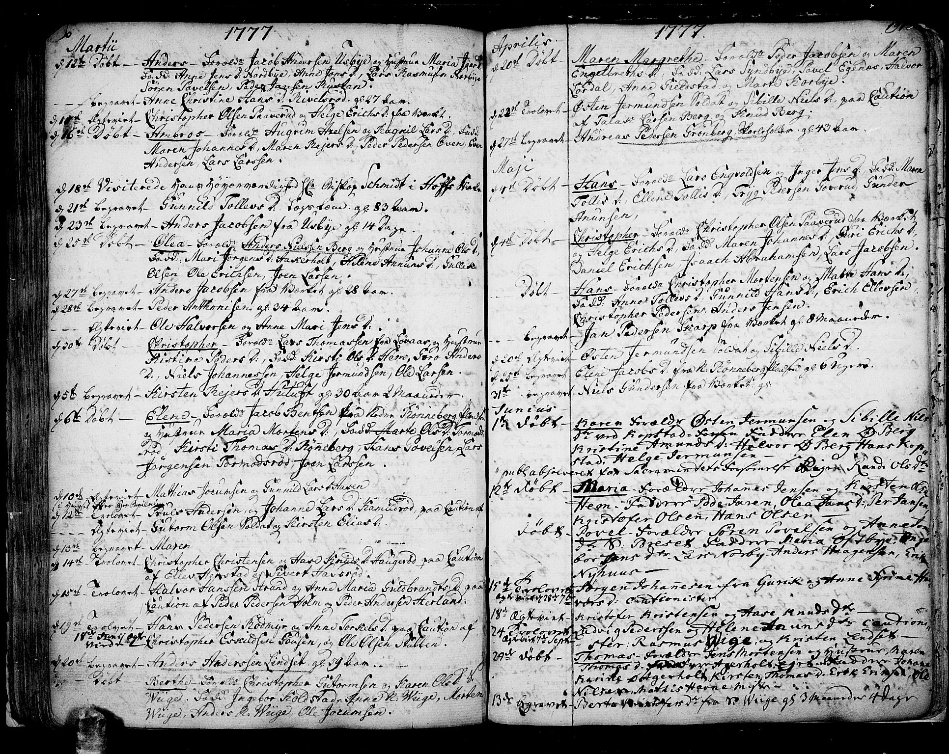 Hof kirkebøker, AV/SAKO-A-64/F/Fa/L0002: Parish register (official) no. I 2, 1746-1781, p. 190-191