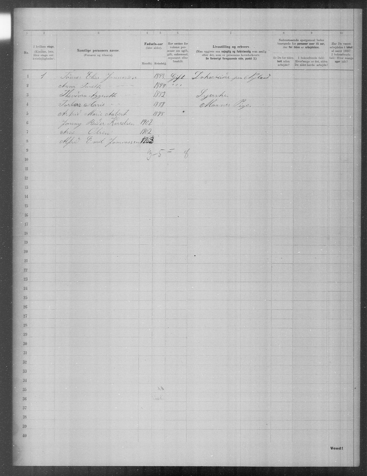 OBA, Municipal Census 1903 for Kristiania, 1903, p. 20549