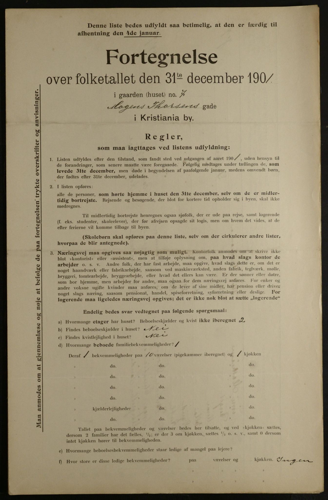 OBA, Municipal Census 1901 for Kristiania, 1901, p. 10077