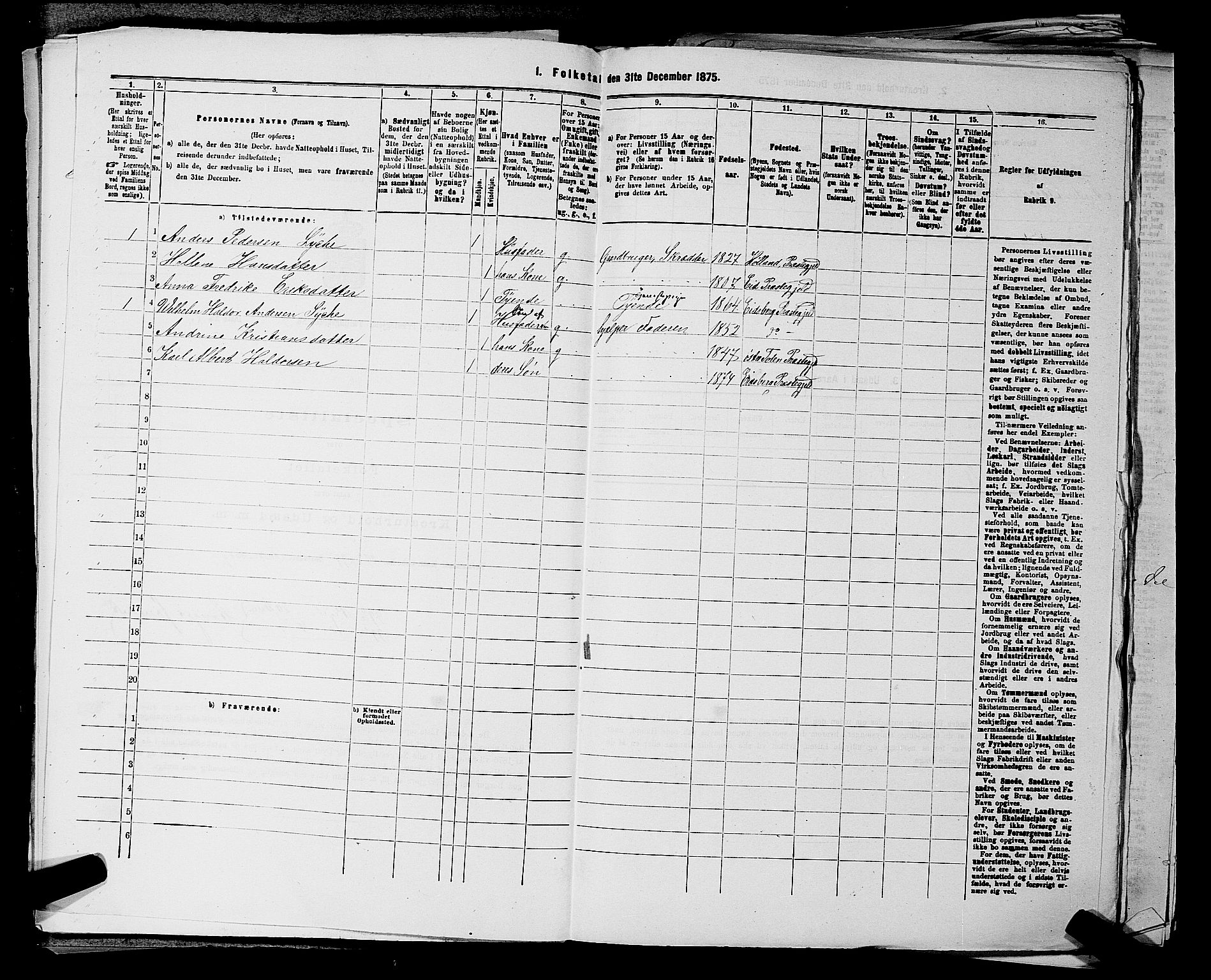 RA, 1875 census for 0125P Eidsberg, 1875, p. 604