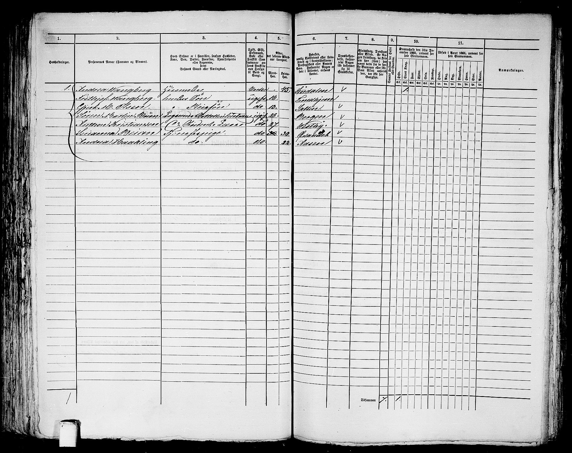 RA, 1865 census for Trondheim, 1865, p. 668