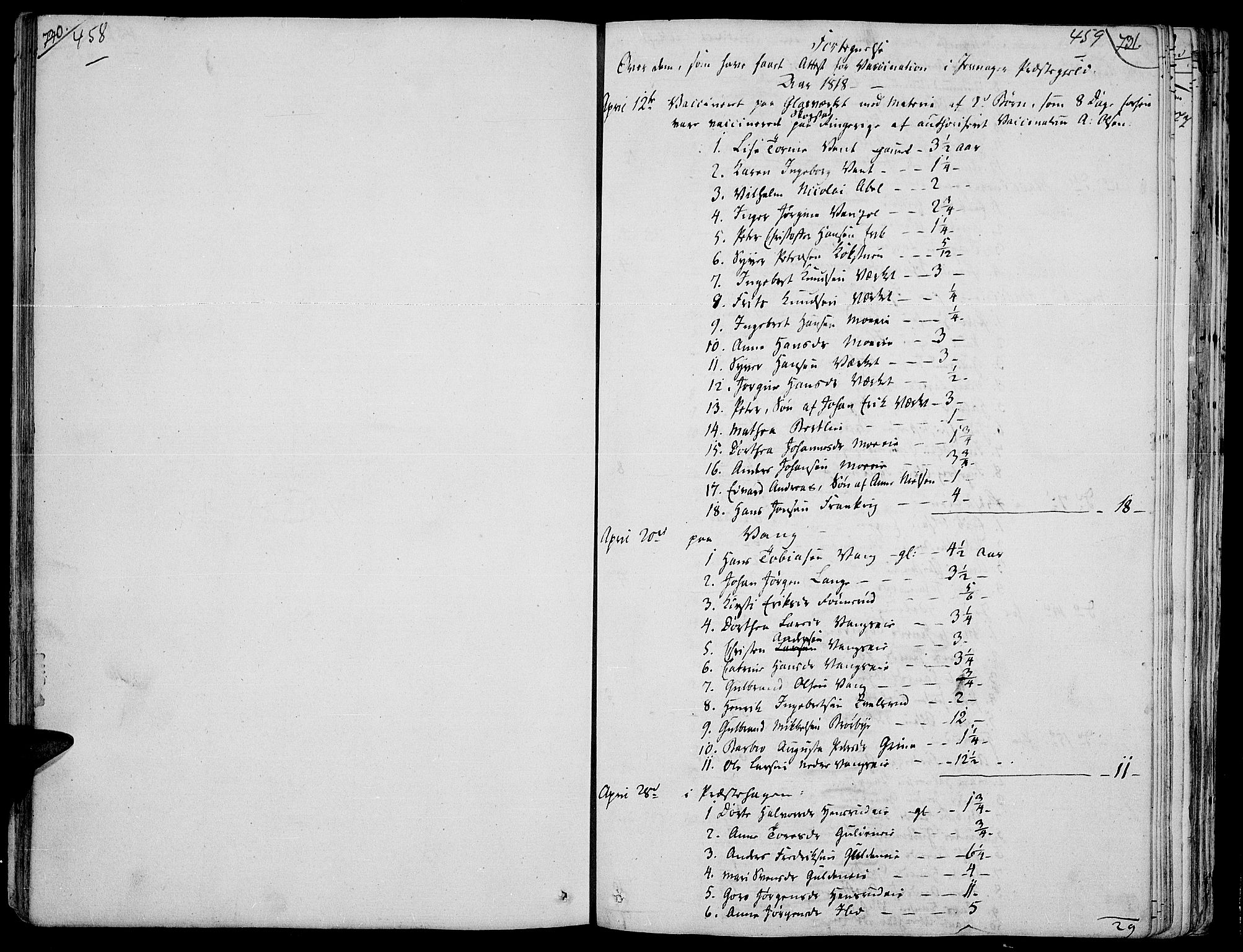 Jevnaker prestekontor, SAH/PREST-116/H/Ha/Haa/L0004: Parish register (official) no. 4, 1800-1861, p. 458-459