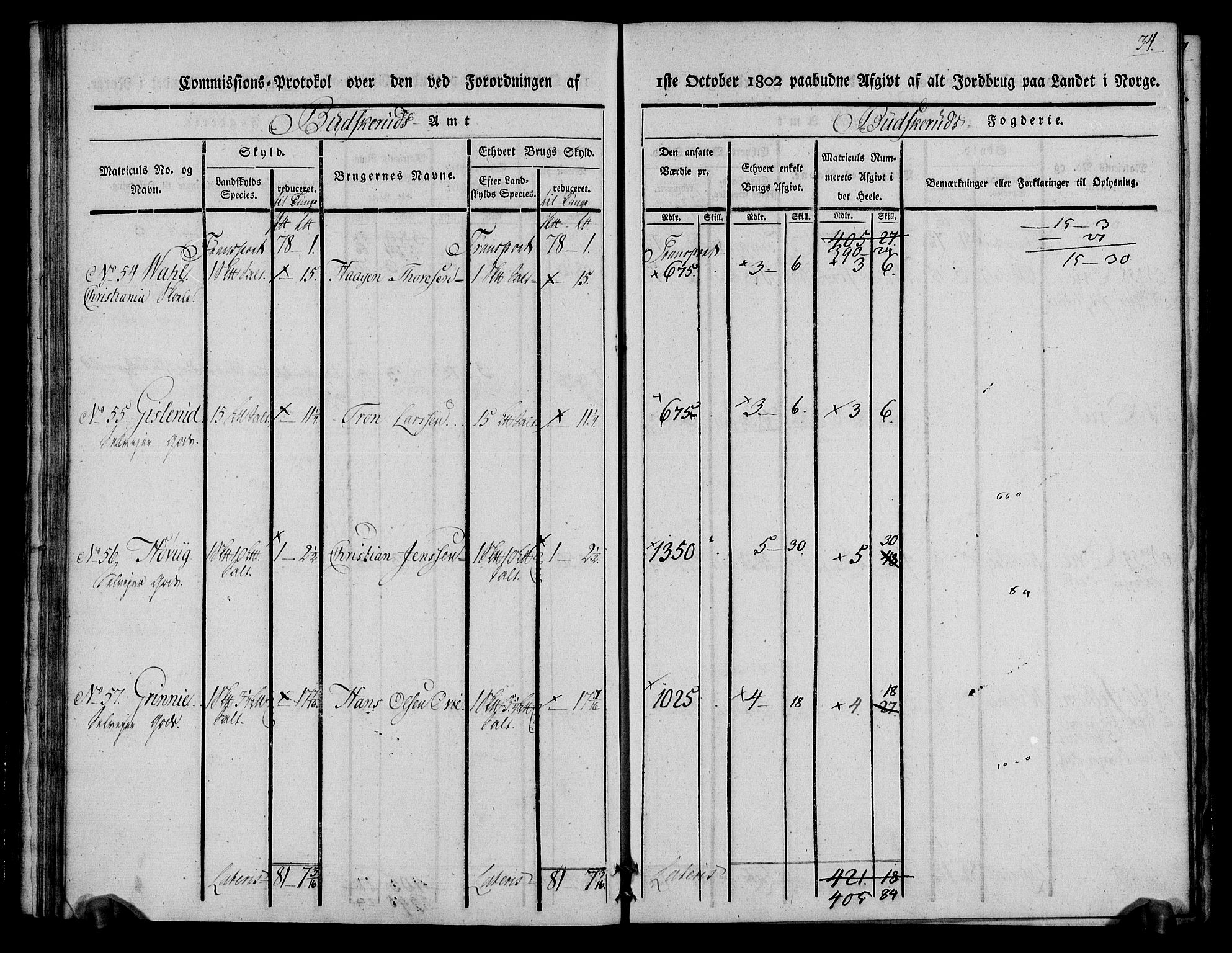 Rentekammeret inntil 1814, Realistisk ordnet avdeling, AV/RA-EA-4070/N/Ne/Nea/L0062: Buskerud fogderi. Kommisjonsprotokoll for Røyken prestegjeld, 1803, p. 34