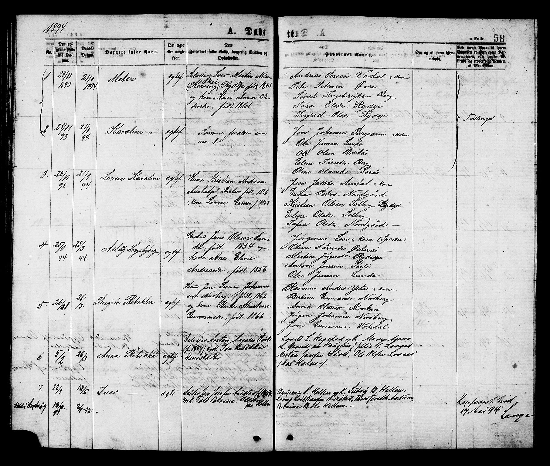 Ministerialprotokoller, klokkerbøker og fødselsregistre - Nord-Trøndelag, SAT/A-1458/731/L0311: Parish register (copy) no. 731C02, 1875-1911, p. 58