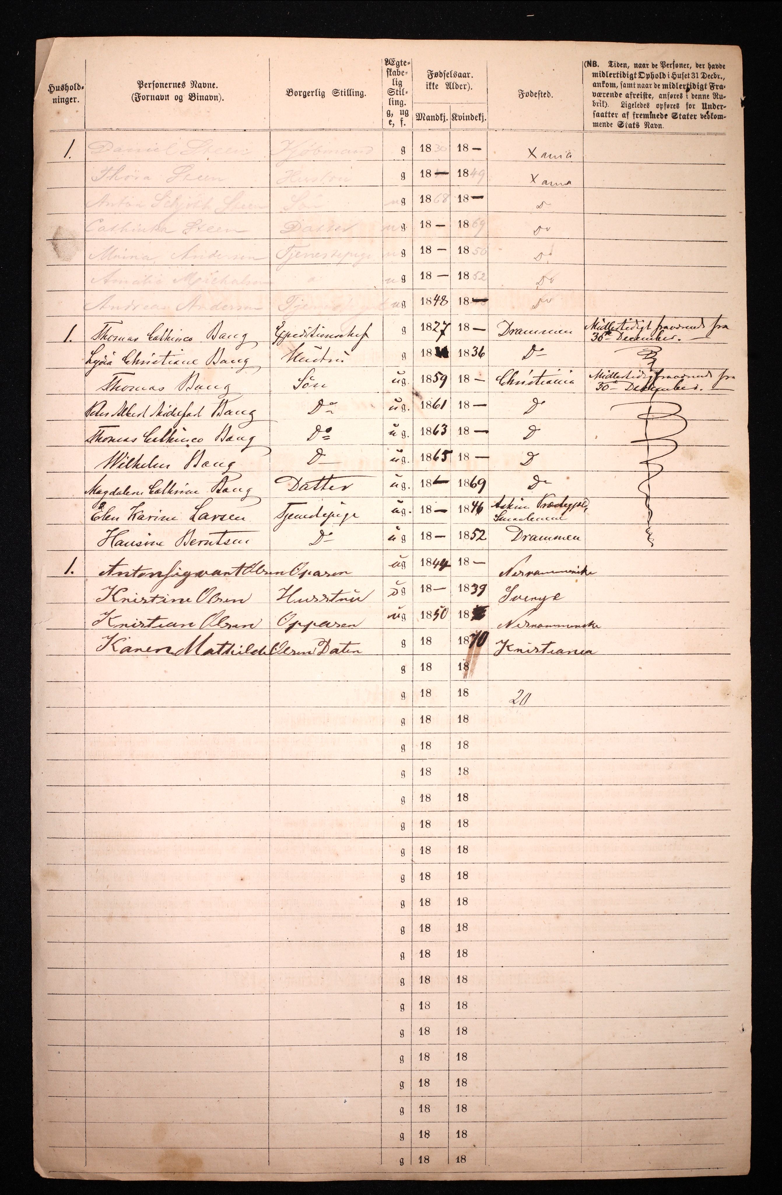 RA, 1870 census for 0301 Kristiania, 1870, p. 1229