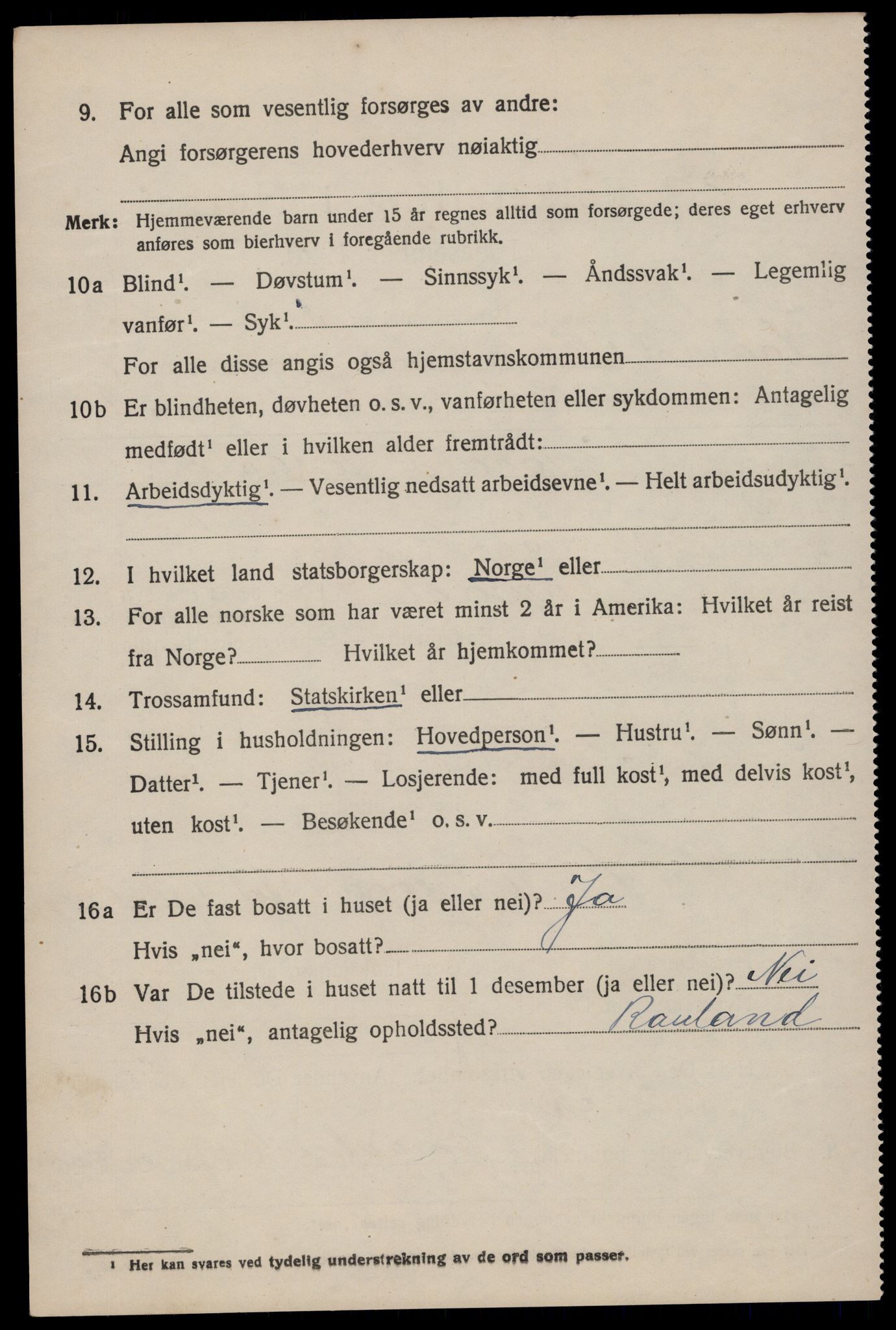 SAKO, 1920 census for Lårdal, 1920, p. 2640