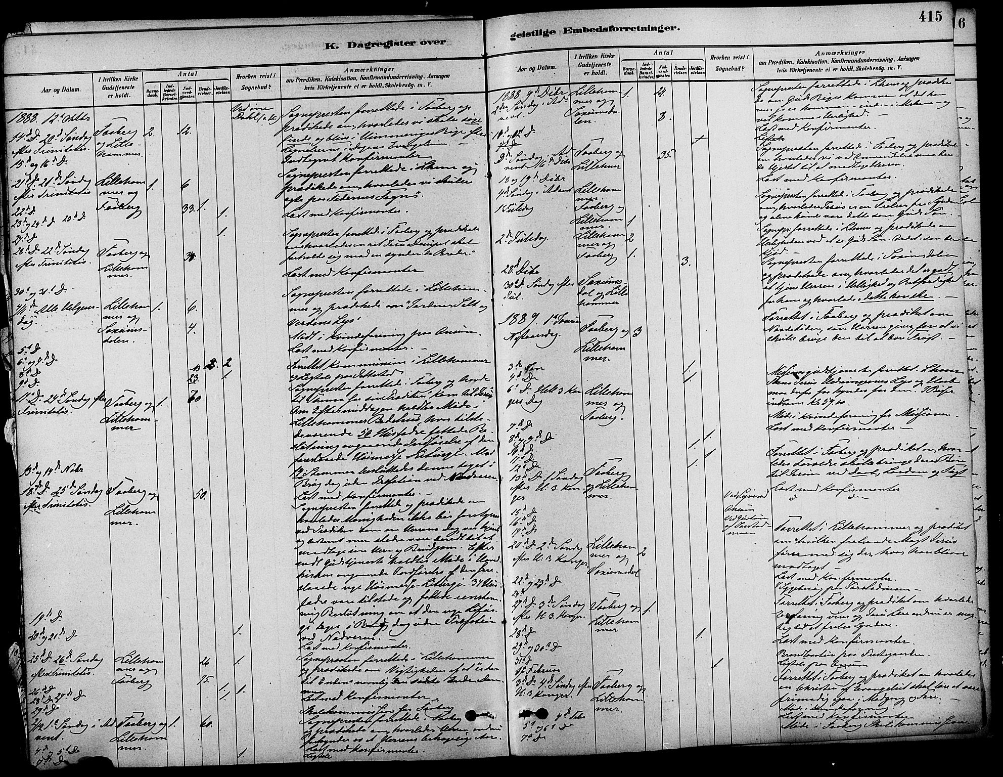 Fåberg prestekontor, AV/SAH-PREST-086/H/Ha/Haa/L0008: Parish register (official) no. 8, 1879-1898, p. 415