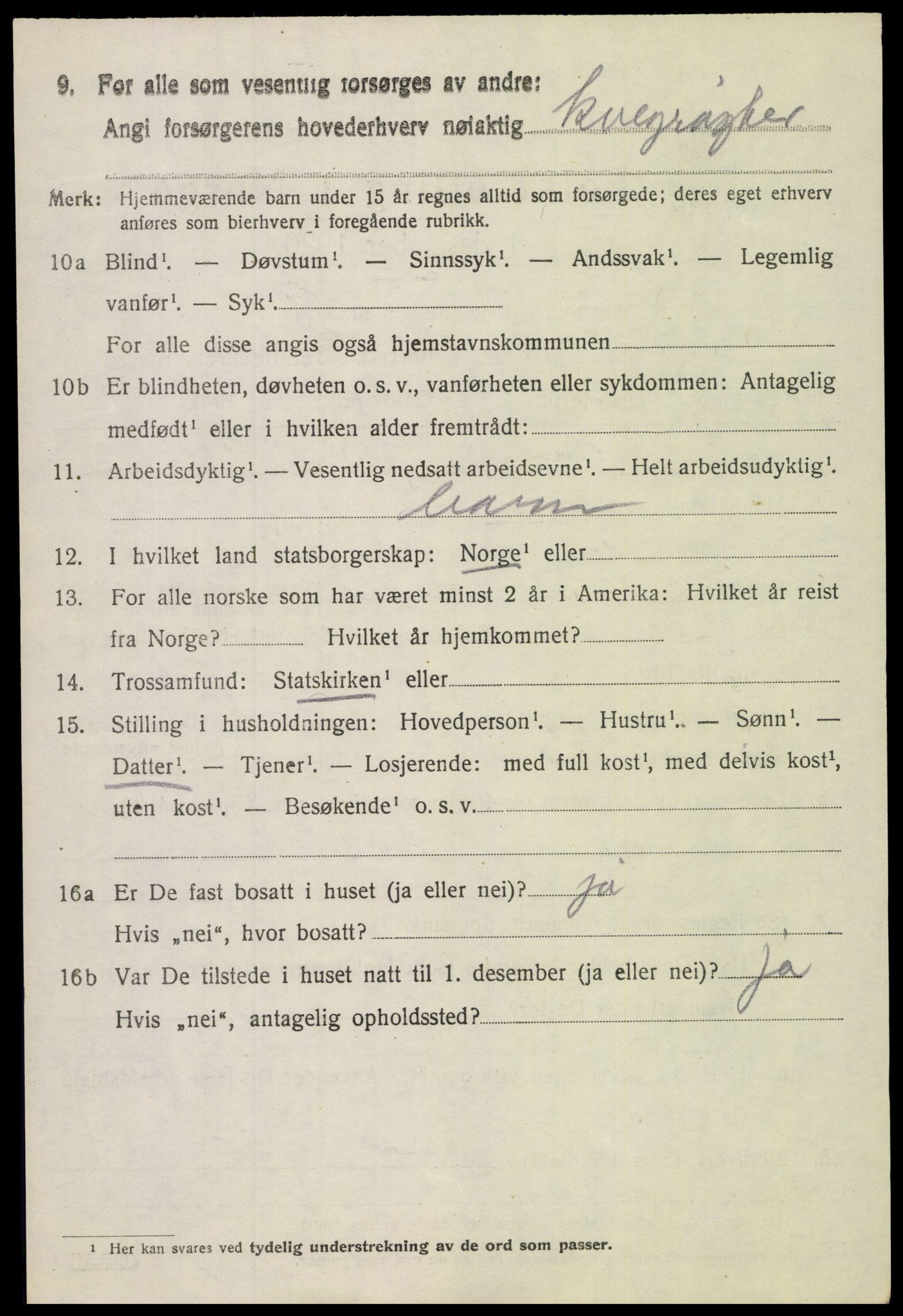 SAH, 1920 census for Vardal, 1920, p. 3398