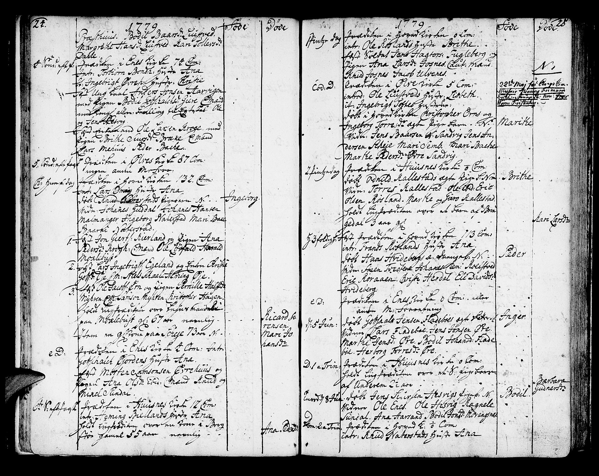 Kvinnherad sokneprestembete, AV/SAB-A-76401/H/Haa: Parish register (official) no. A 4, 1778-1811, p. 24-25