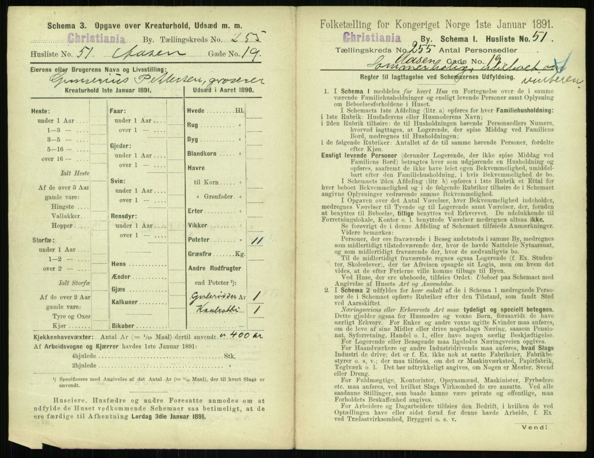 RA, 1891 census for 0301 Kristiania, 1891, p. 155083