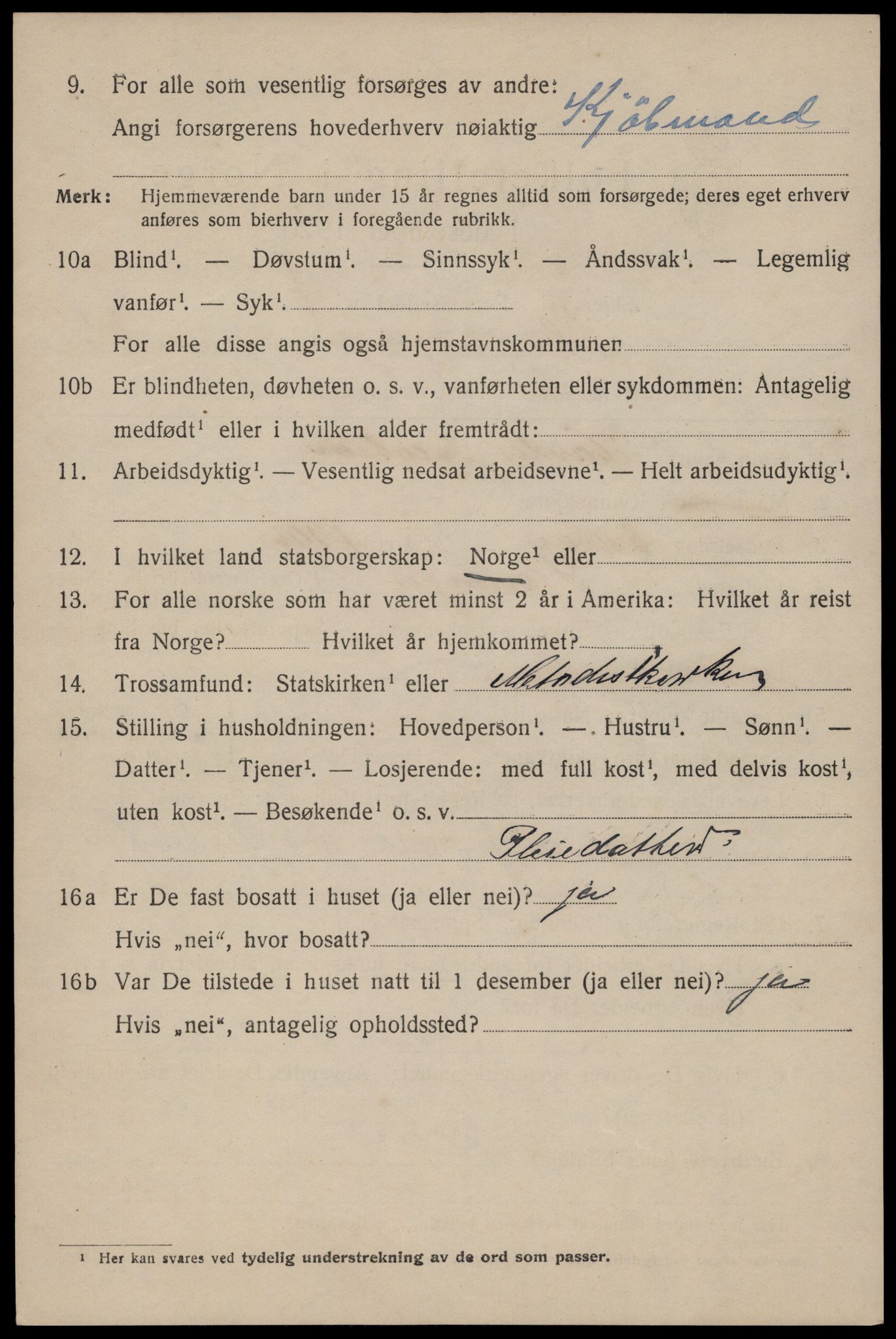 SAST, 1920 census for Stavanger, 1920, p. 95813