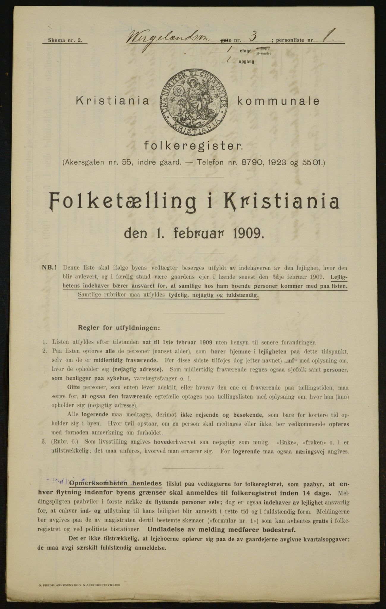 OBA, Municipal Census 1909 for Kristiania, 1909, p. 115971