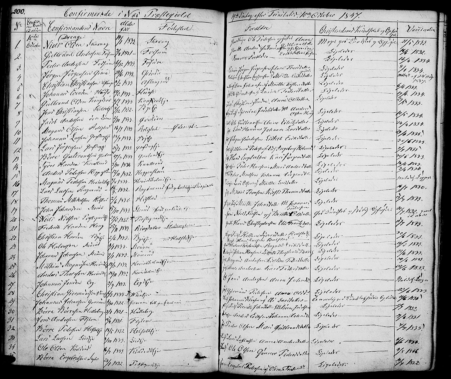 Nes prestekontor, Hedmark, SAH/PREST-020/K/Ka/L0003: Parish register (official) no. 3, 1827-1851, p. 200